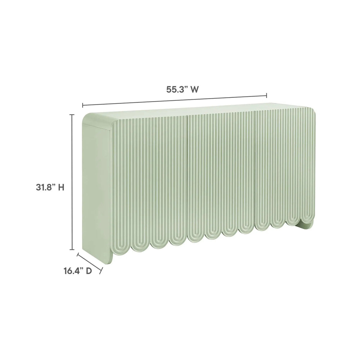Dahlia Fluted and Scalloped Sideboard Storage Cabinet by HouseOfZazla