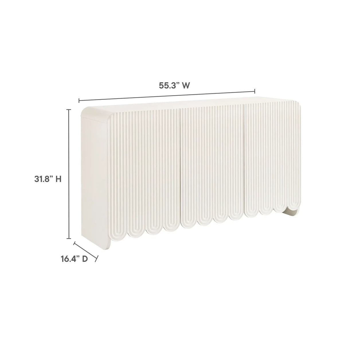 Dahlia Fluted and Scalloped Sideboard Storage Cabinet by HouseOfZazla