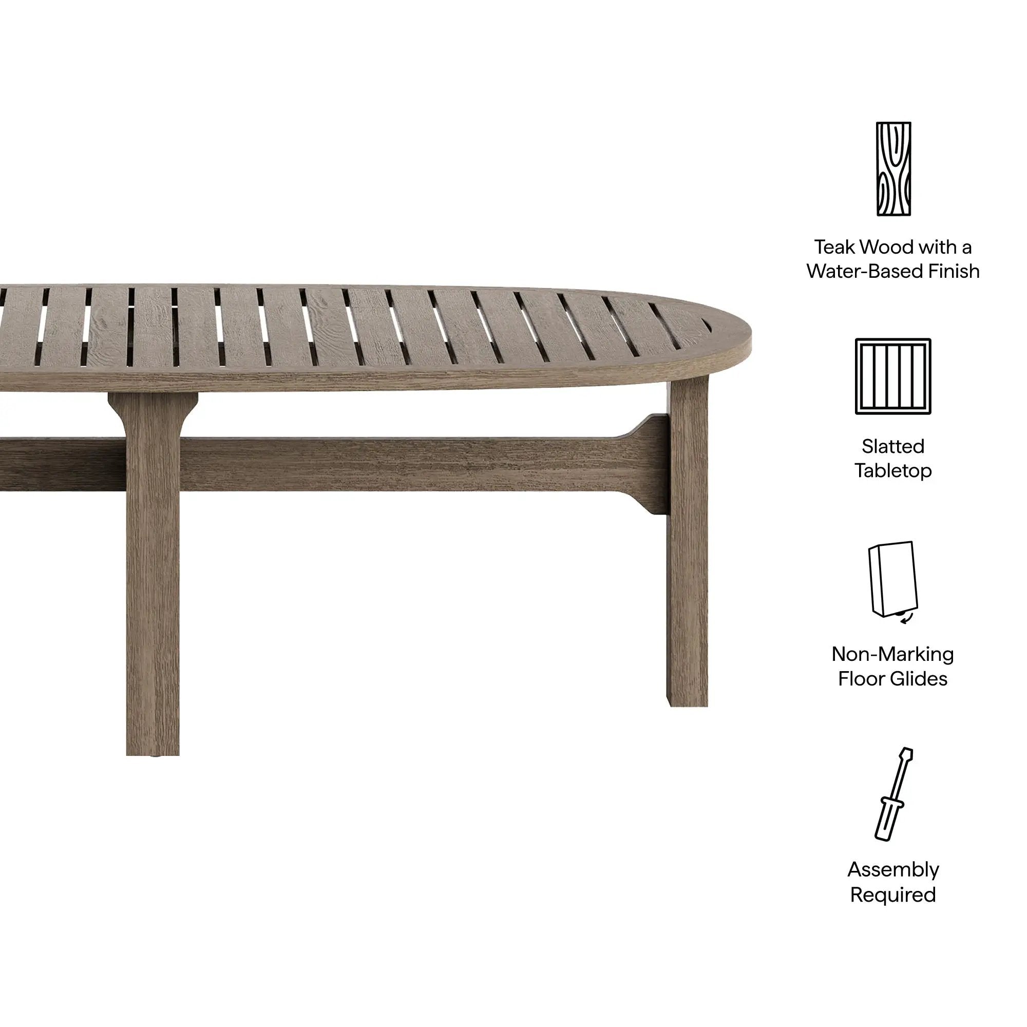Saratoga Oval Outdoor Patio Teak Wood Coffee Table by Modway by HouseOfZazla