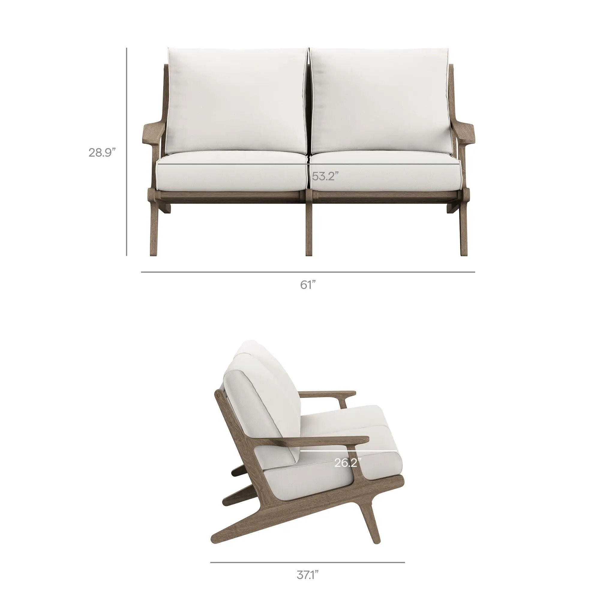 Saratoga Outdoor Patio Teak Wood Loveseat by Modway by HouseOfZazla