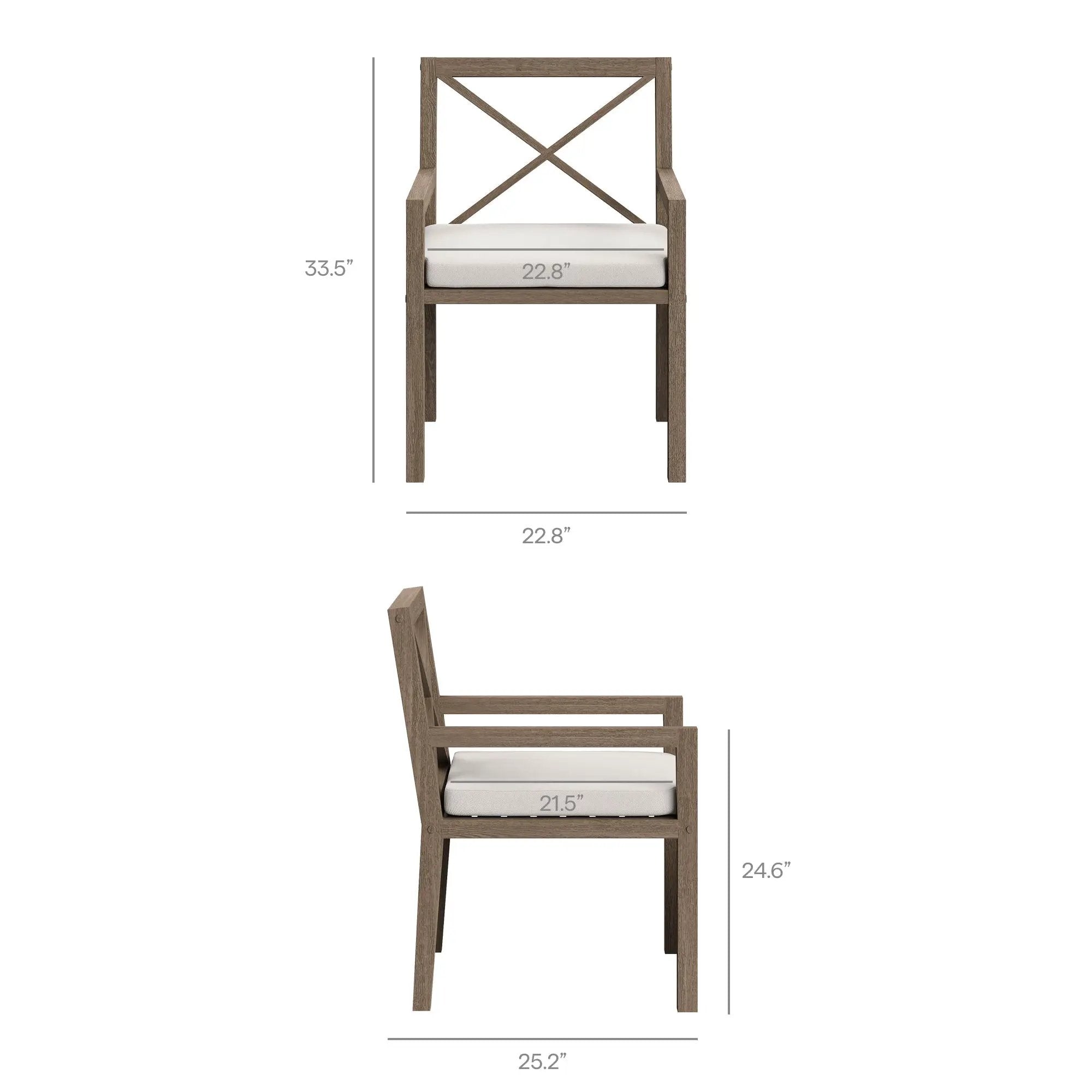 Northlake Outdoor Patio Teak Dining Armchair by HouseOfZazla