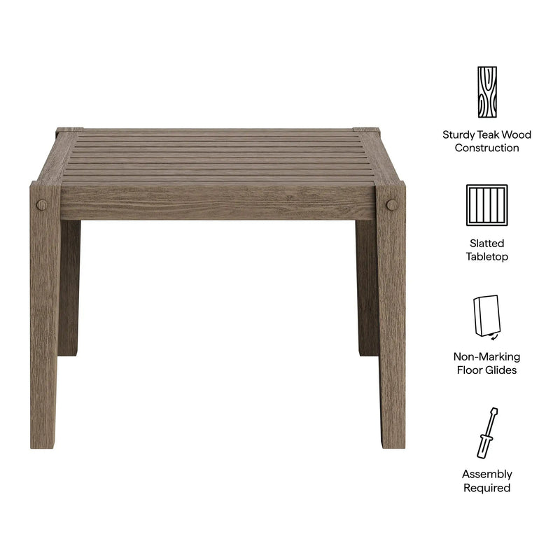 Northlake Square Outdoor Patio Teak Side Table by Modway by HouseOfZazla