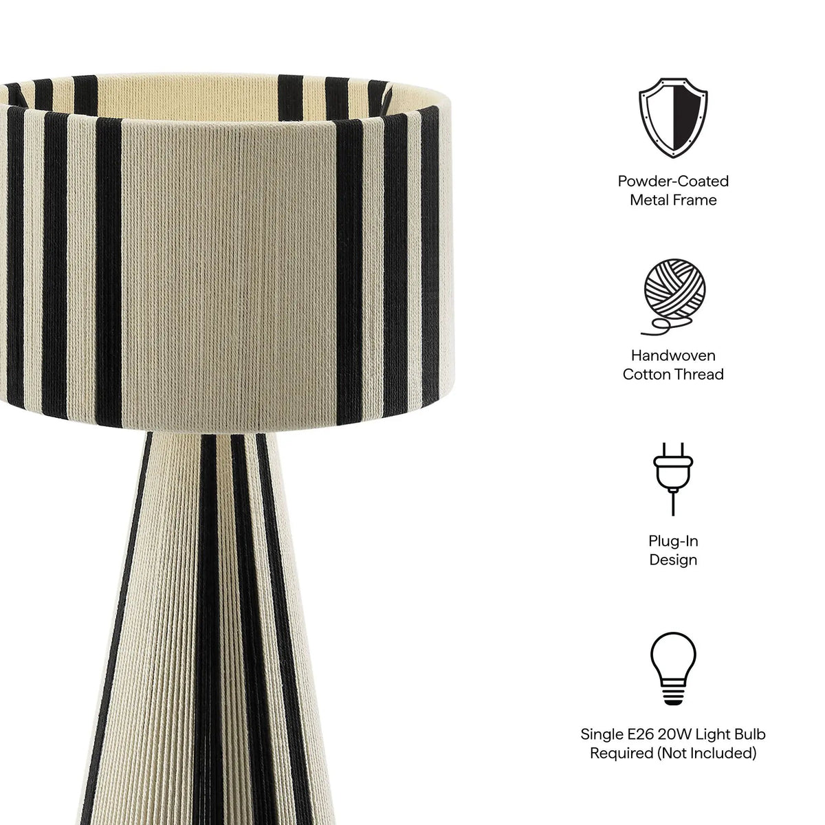 Gia Handwoven Cotton Thread Table Lamp by Modway by HouseOfZazla