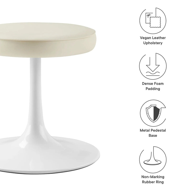 Lippa Vegan Leather Round Stool by Modway by HouseOfZazla