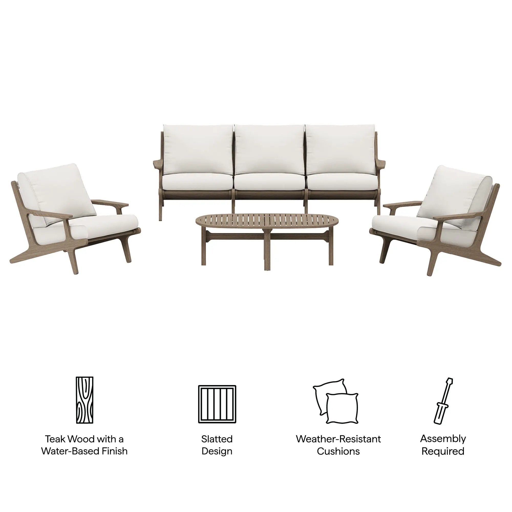 Saratoga 4-Piece Outdoor Patio Teak Wood Furniture Set by Modway by HouseOfZazla