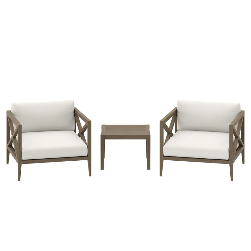 Northlake 3-Piece Outdoor Patio Teak Wood Furniture Set by HouseOfZazla