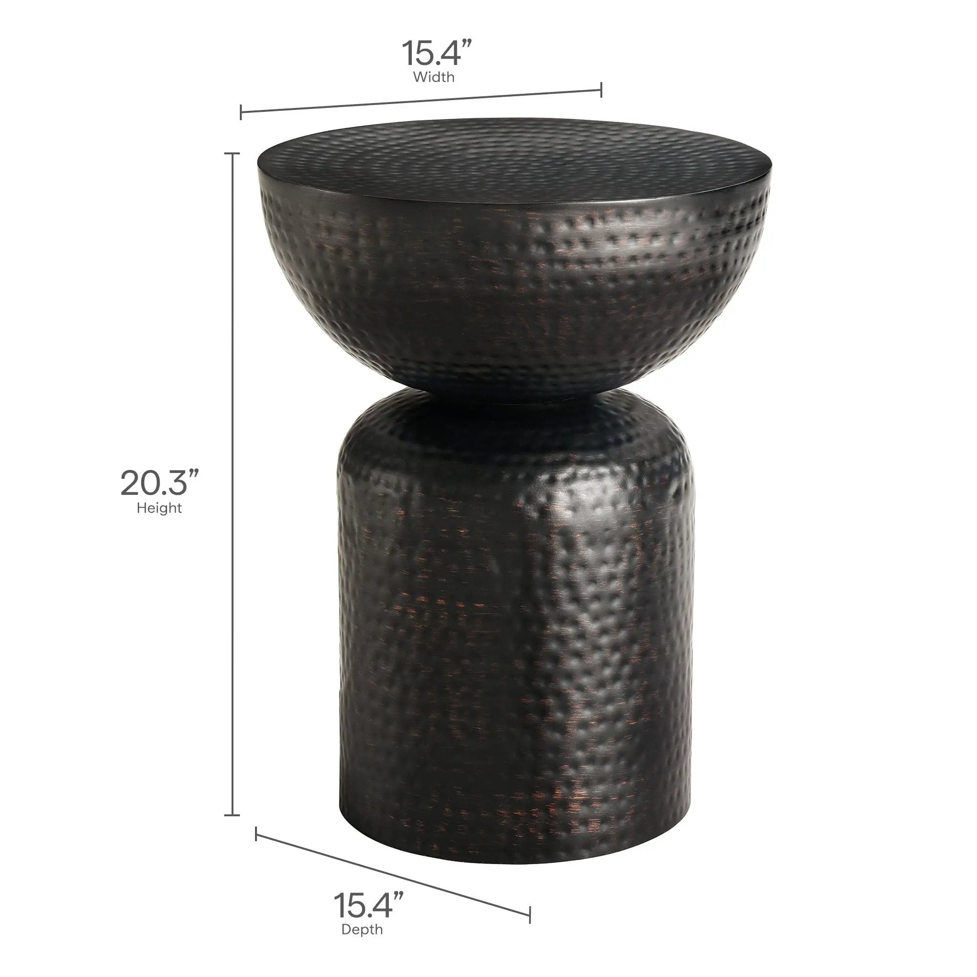 Mella Metal Hammered Side Table by Modway by HouseOfZazla