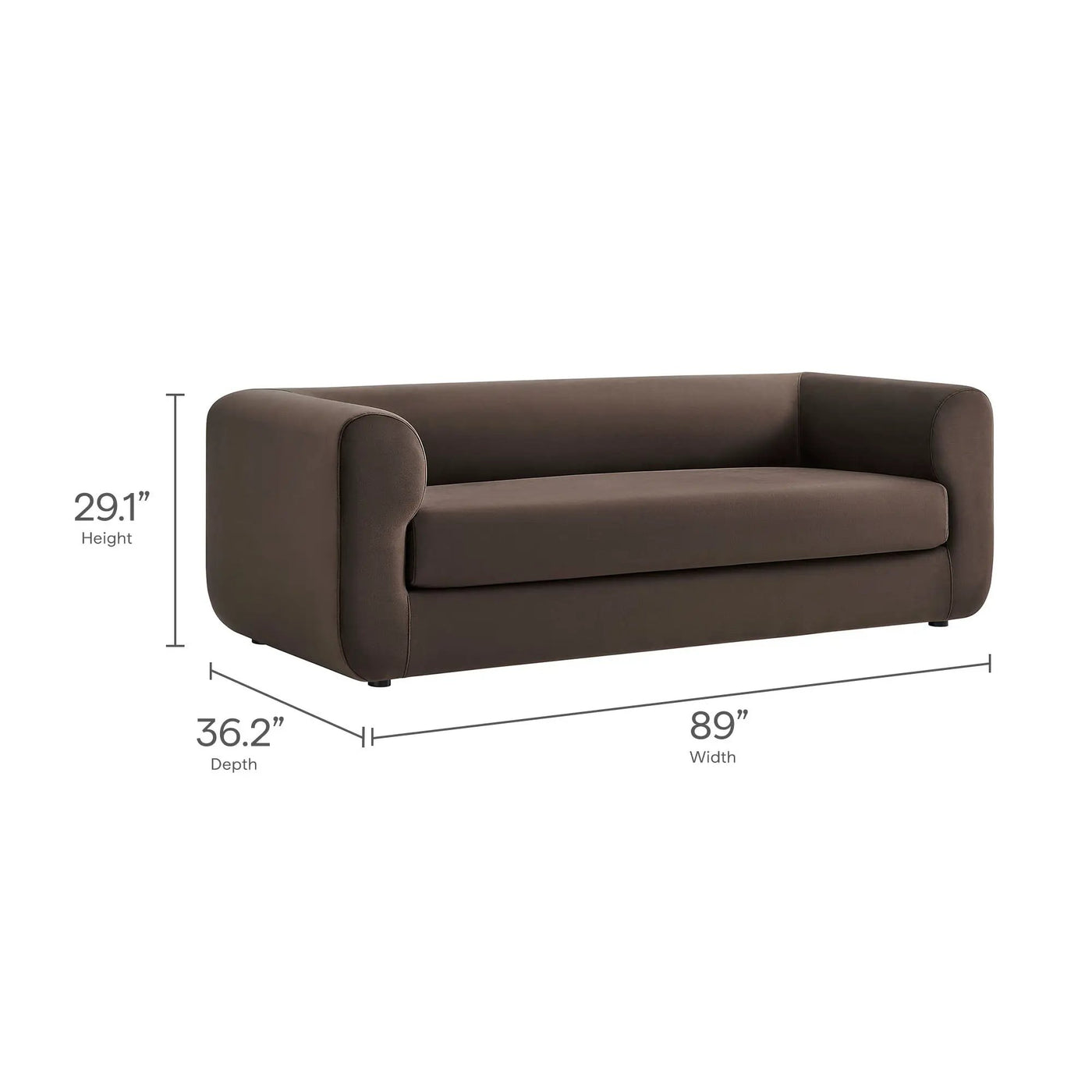 Leif 89" Performance Velvet Upholstered Sofa by Modway by HouseOfZazla