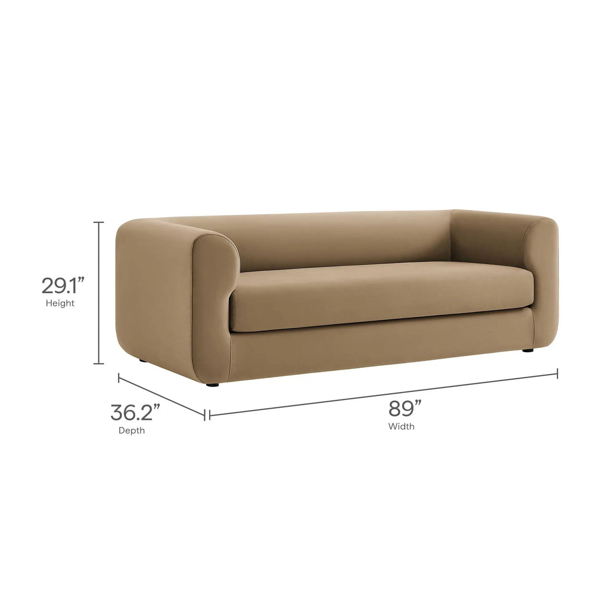 Leif 89" Performance Velvet Upholstered Sofa by Modway by HouseOfZazla