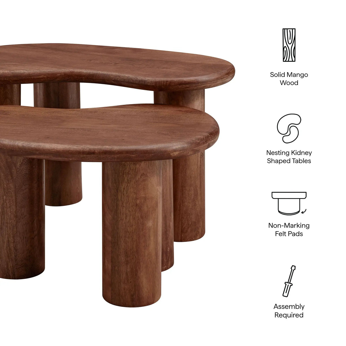 Hackney Mango Wood Nesting Coffee Table Set by Modway by HouseOfZazla