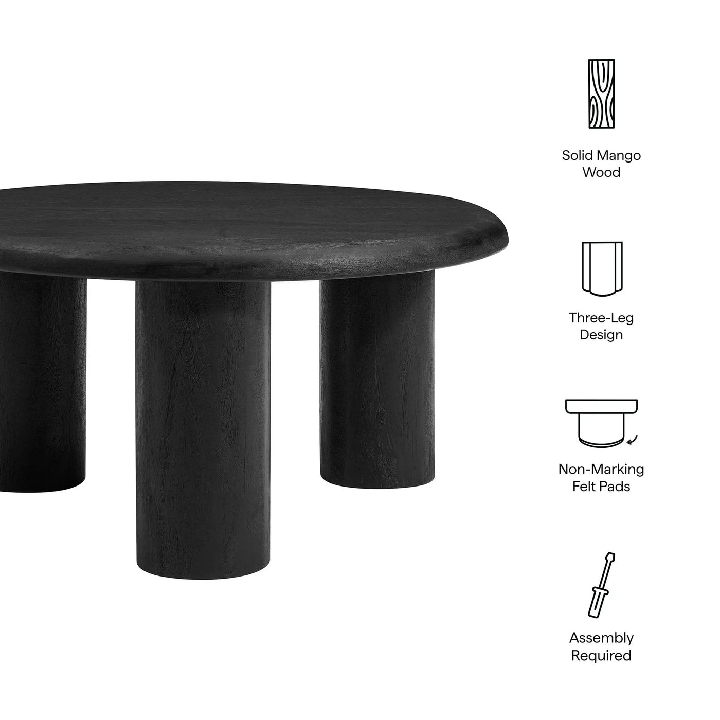 Mavina Round Mango Wood Coffee Table by Modway by HouseOfZazla