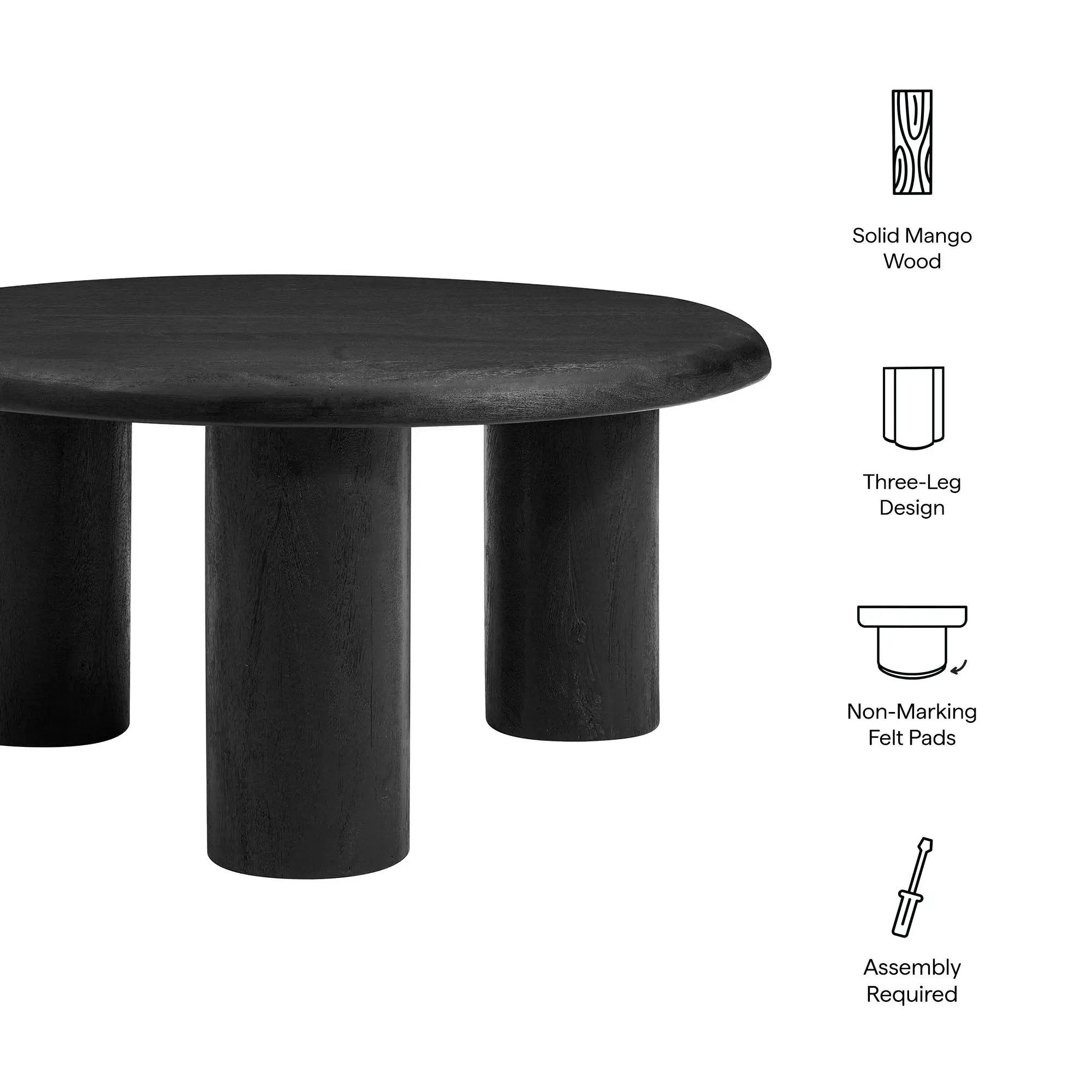 Mavina Round Mango Wood Coffee Table by Modway by HouseOfZazla