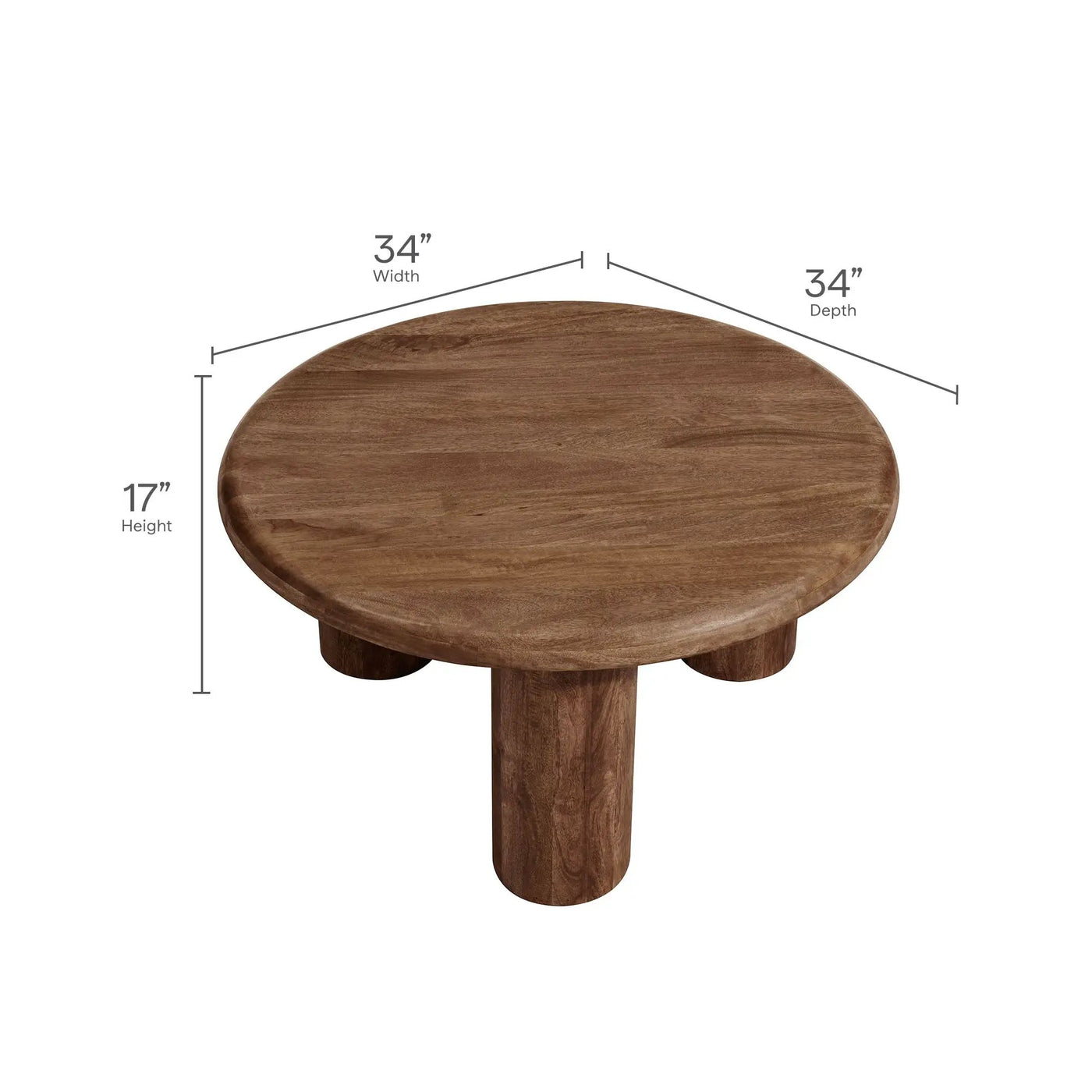Mavina Round Mango Wood Coffee Table by Modway by HouseOfZazla