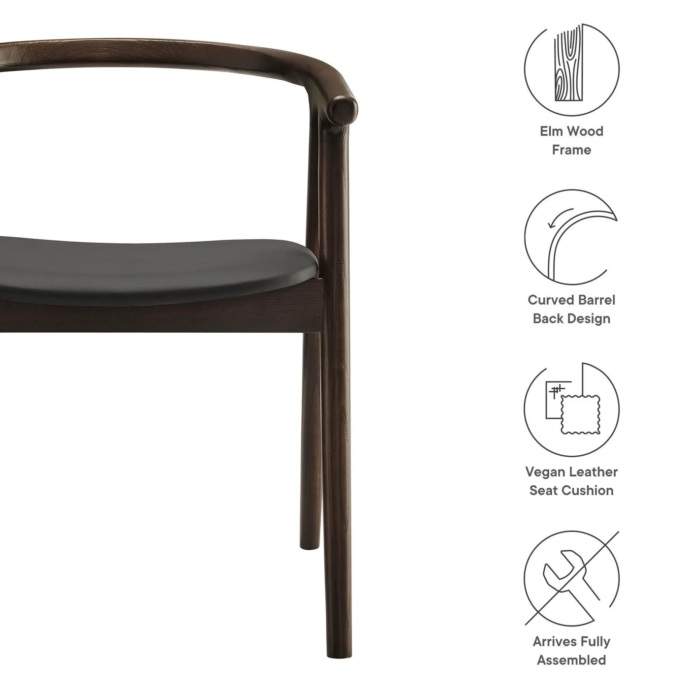 Henry Vegan Leather and Wood Dining Chair by HouseOfZazla