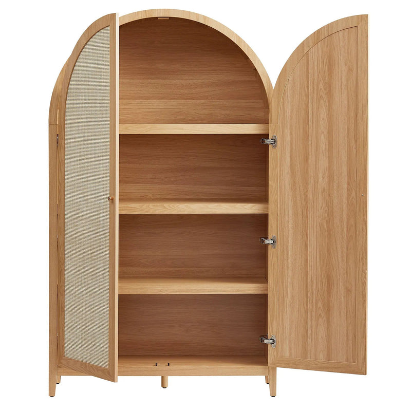 Calista 79" Tall Wide Rattan Arched Storage Cabinet by Modway by HouseOfZazla