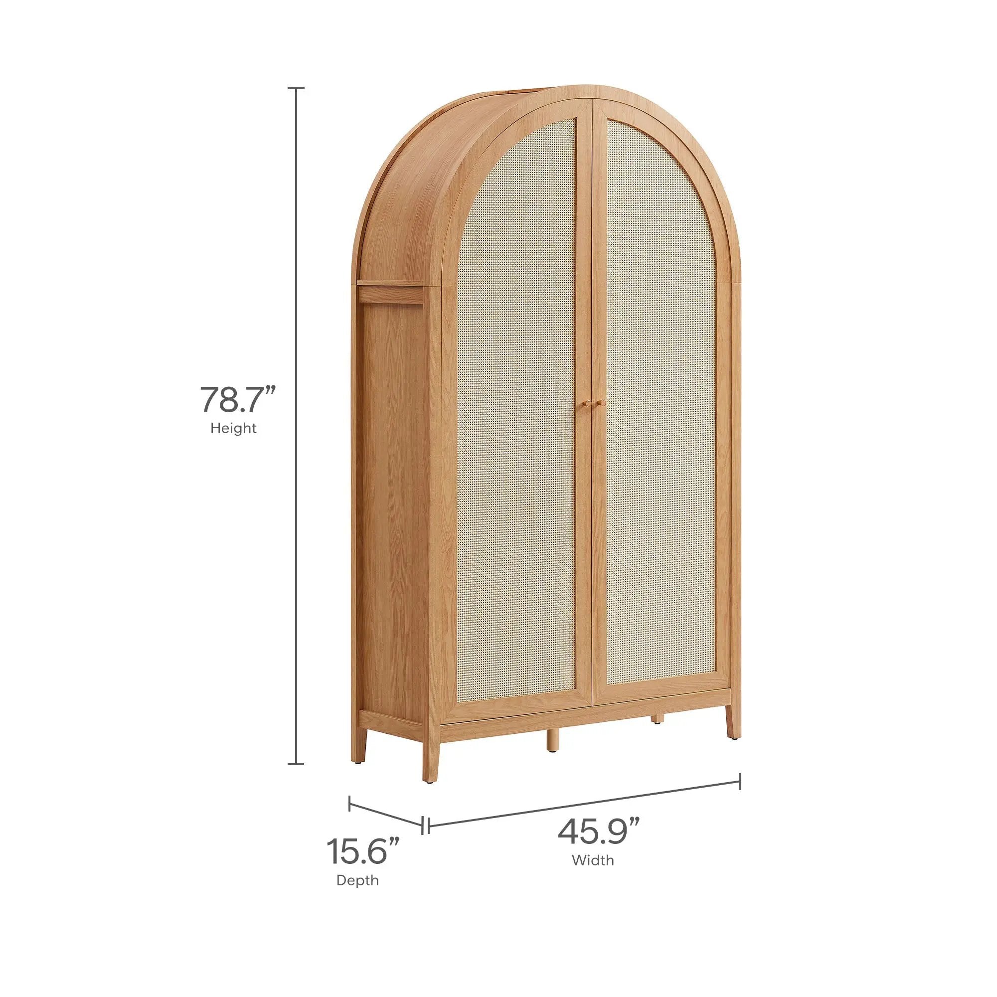 Calista 79" Tall Wide Rattan Arched Storage Cabinet by Modway by HouseOfZazla