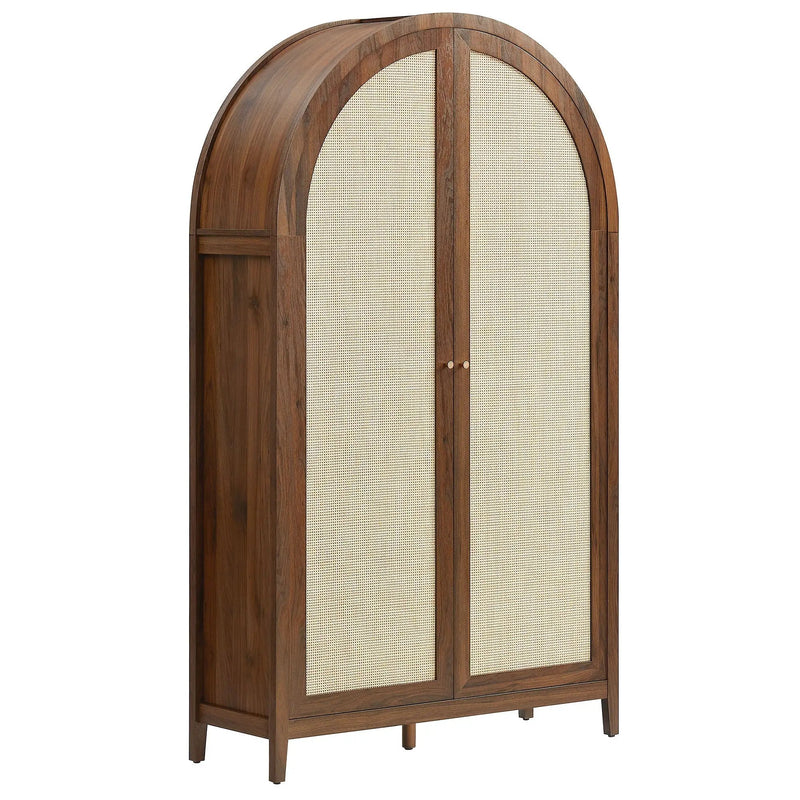 Calista 79" Tall Wide Rattan Arched Storage Cabinet by Modway by HouseOfZazla