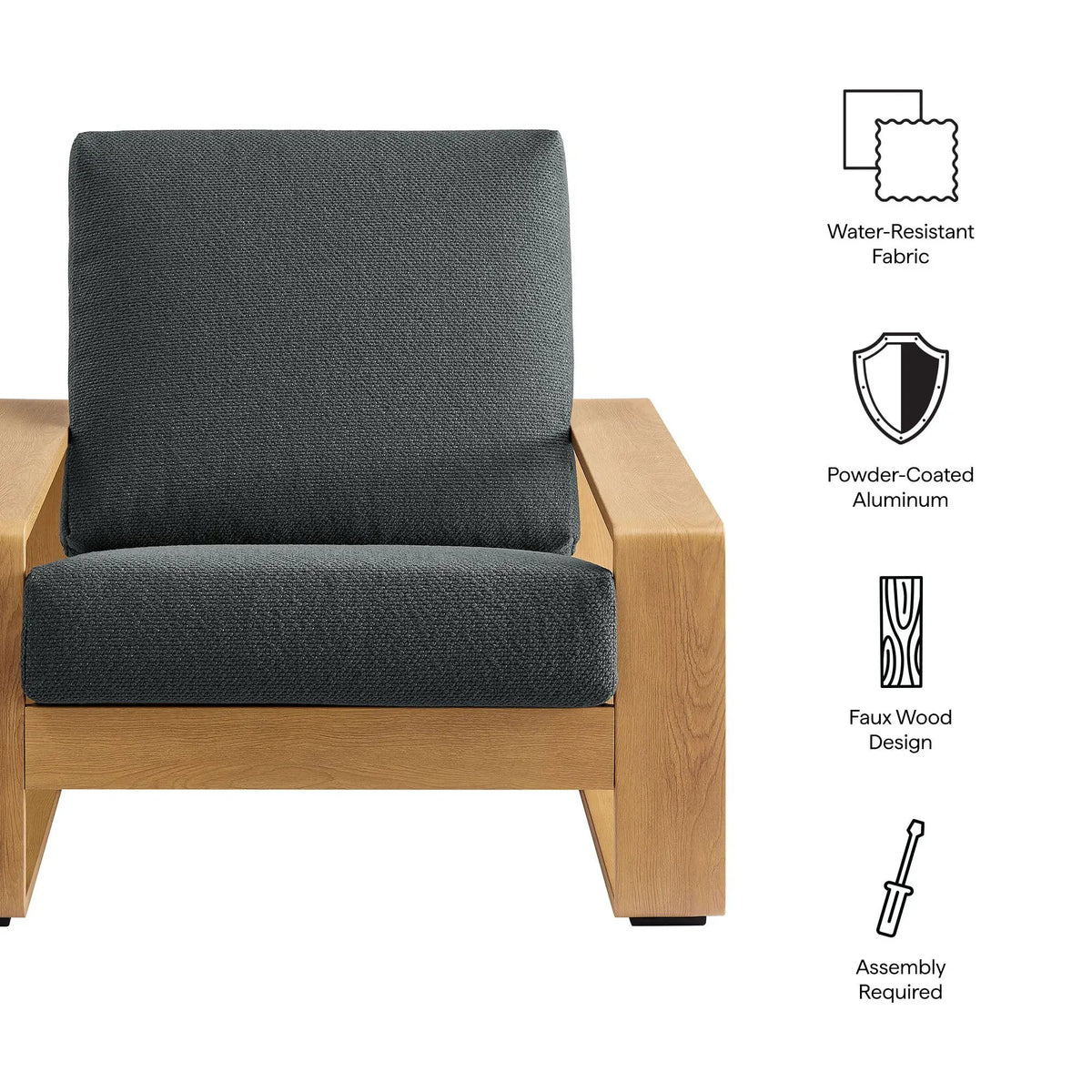 Lirienne Outdoor Patio Aluminum Faux Wood Armchair by Modway by HouseOfZazla