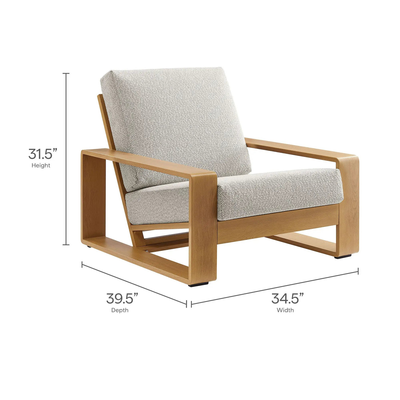 Lirienne Outdoor Patio Aluminum Faux Wood Armchairs Set of 2 by Modway by HouseOfZazla