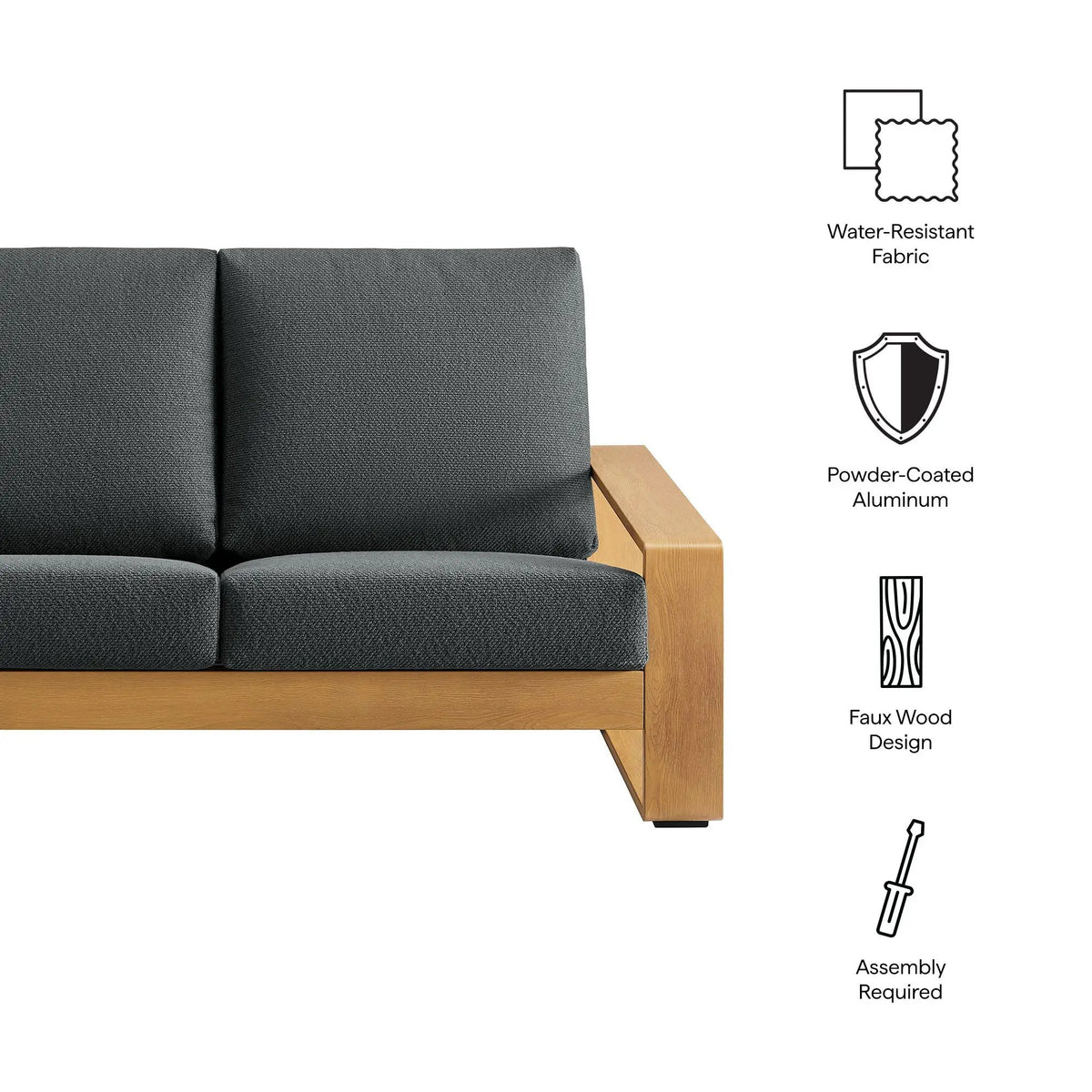 Lirienne Outdoor Patio Aluminum Faux Wood Loveseat by Modway by HouseOfZazla