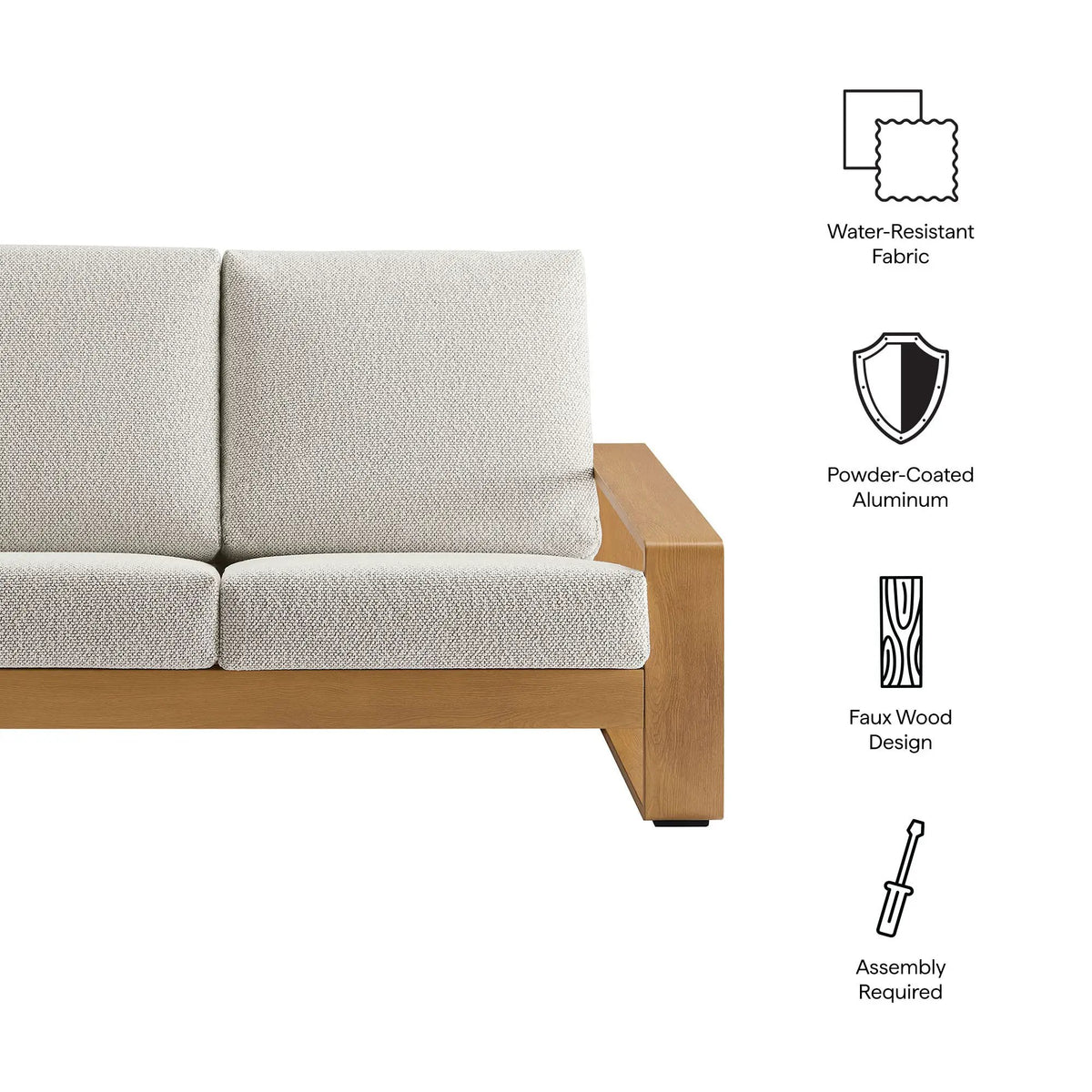 Lirienne Outdoor Patio Aluminum Faux Wood Loveseat by Modway by HouseOfZazla