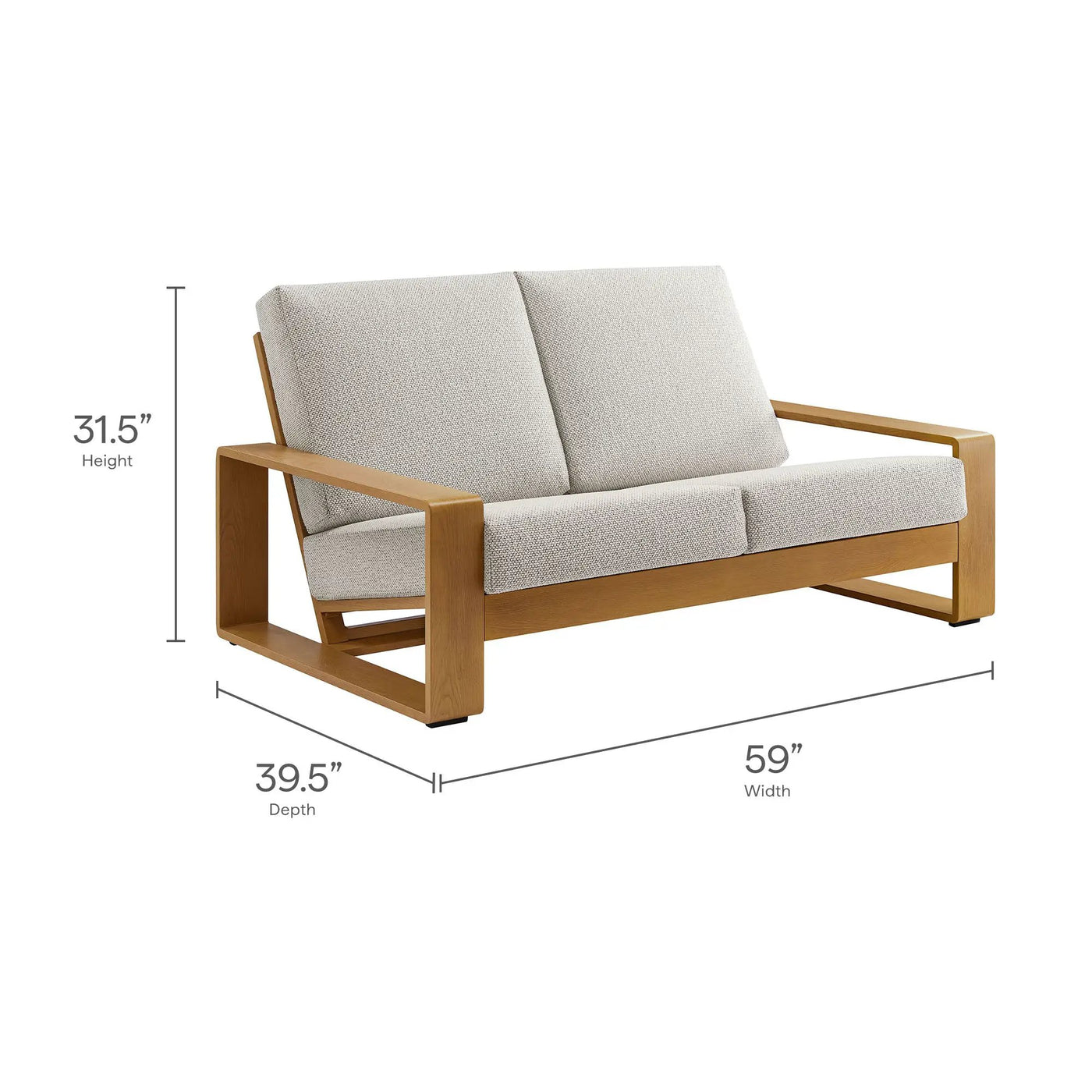 Lirienne Outdoor Patio Aluminum Faux Wood Loveseat by Modway by HouseOfZazla