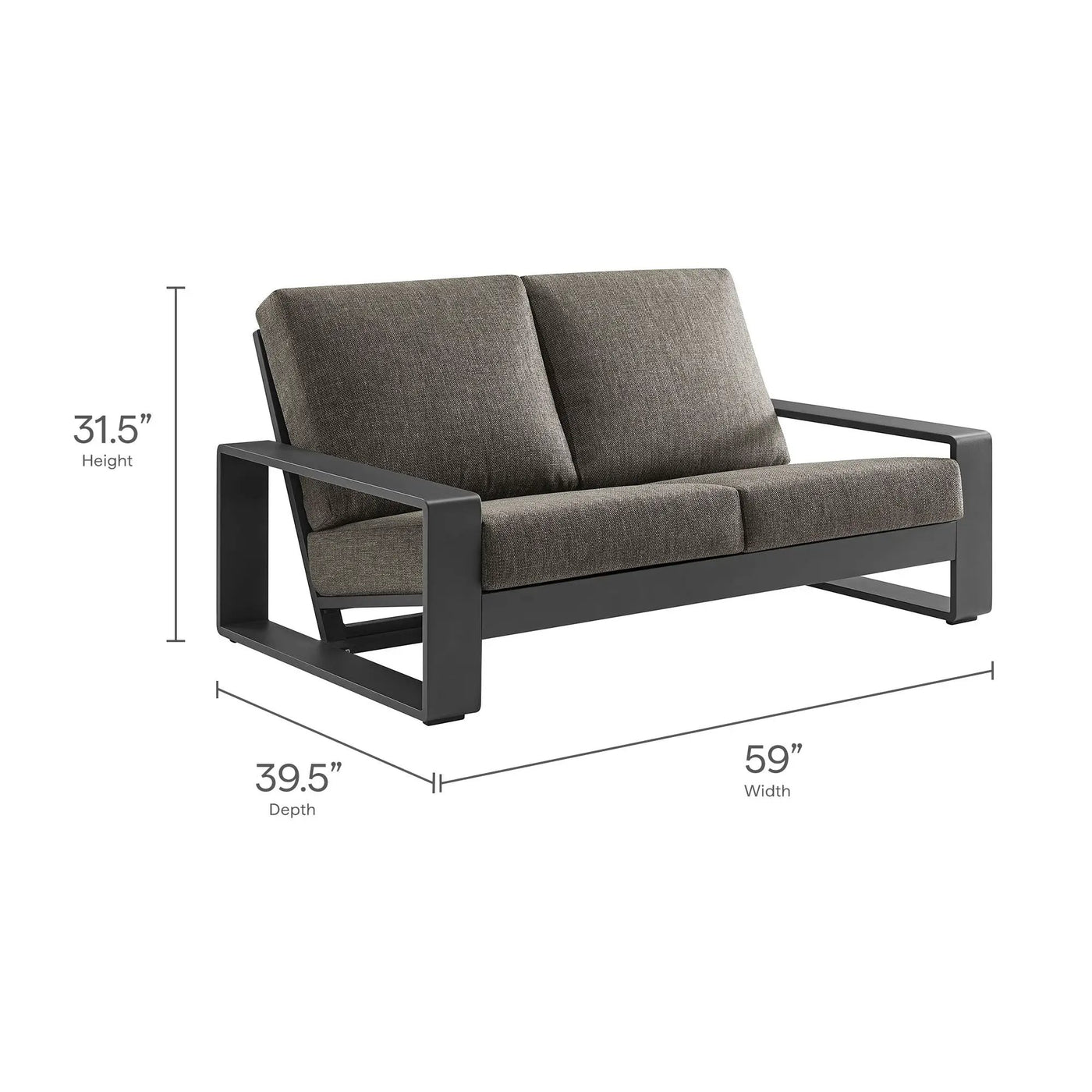 Lirienne Outdoor Patio Aluminum Loveseat by Modway by HouseOfZazla