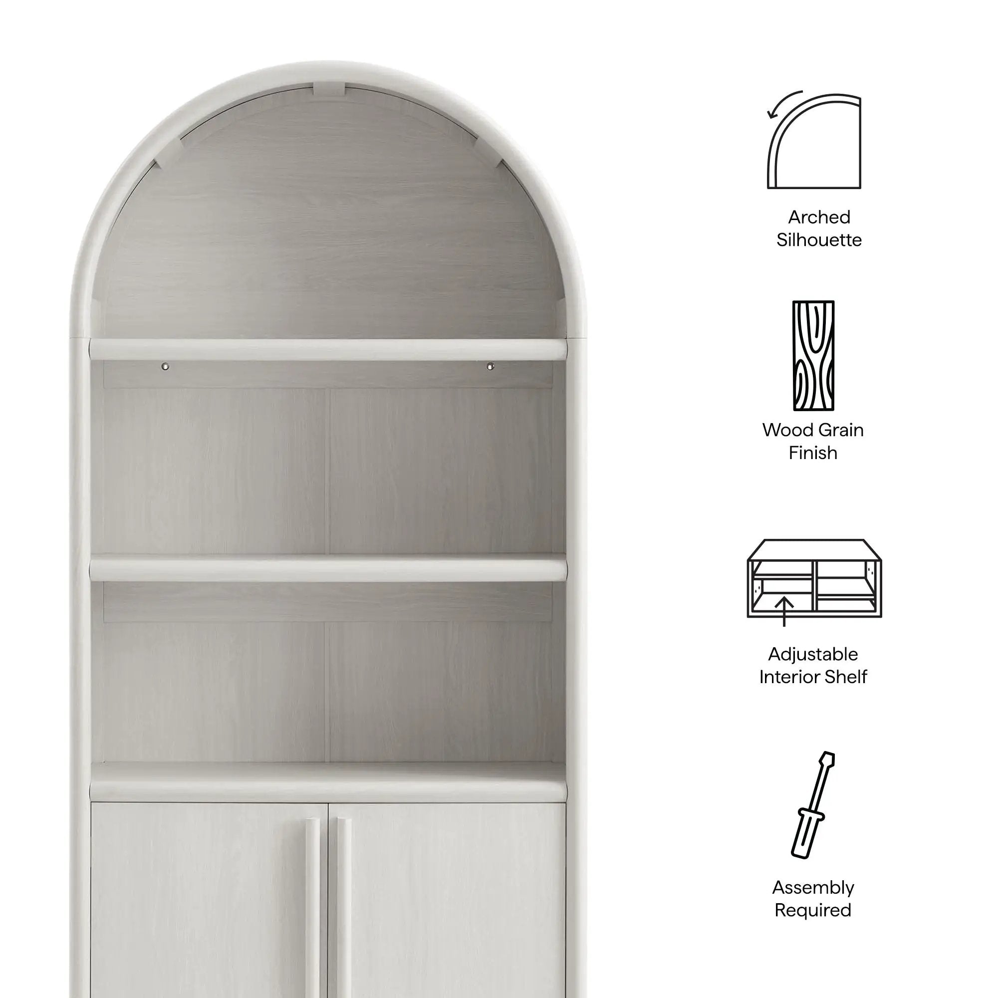 Bellamy Tall Arched Display Cabinet Bookcase by Modway by HouseOfZazla
