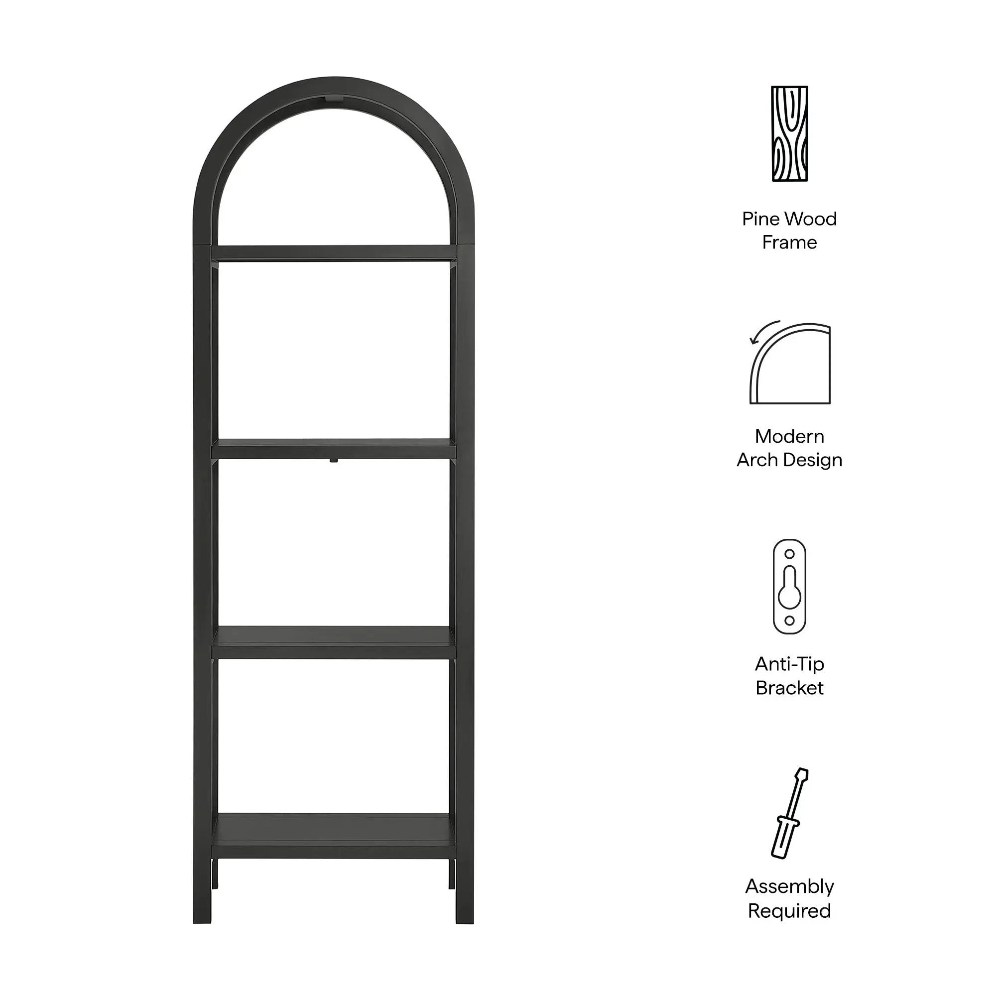 Vexley 72 Inch Tall Narrow Arched Bookshelf by Modway by HouseOfZazla
