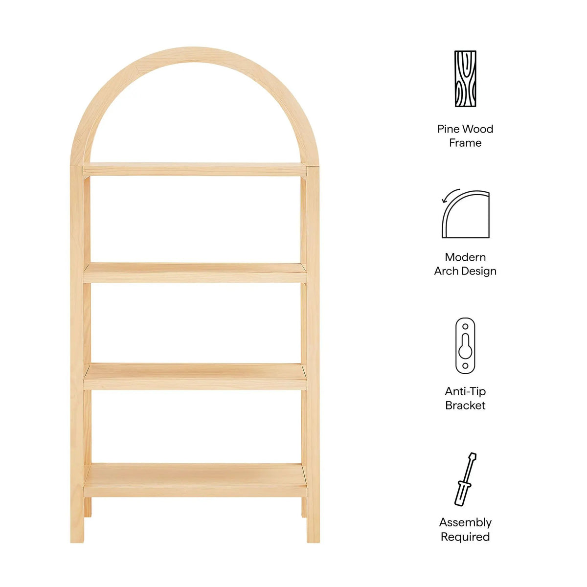 Vexley 60 Inch Arched Bookshelf by Modway by HouseOfZazla