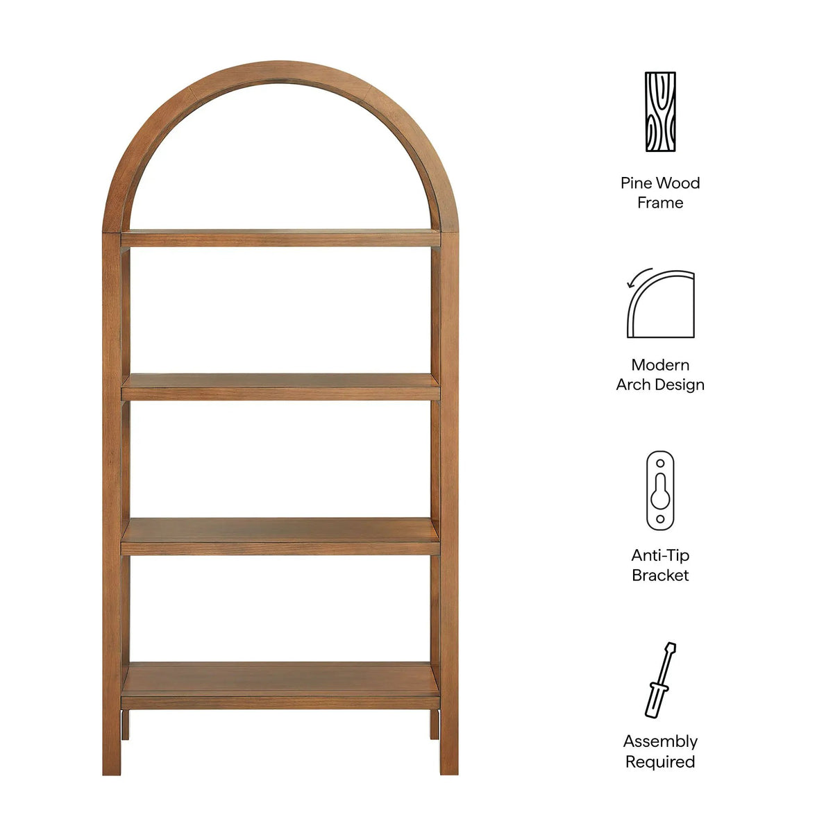 Vexley 60 Inch Arched Bookshelf by Modway by HouseOfZazla