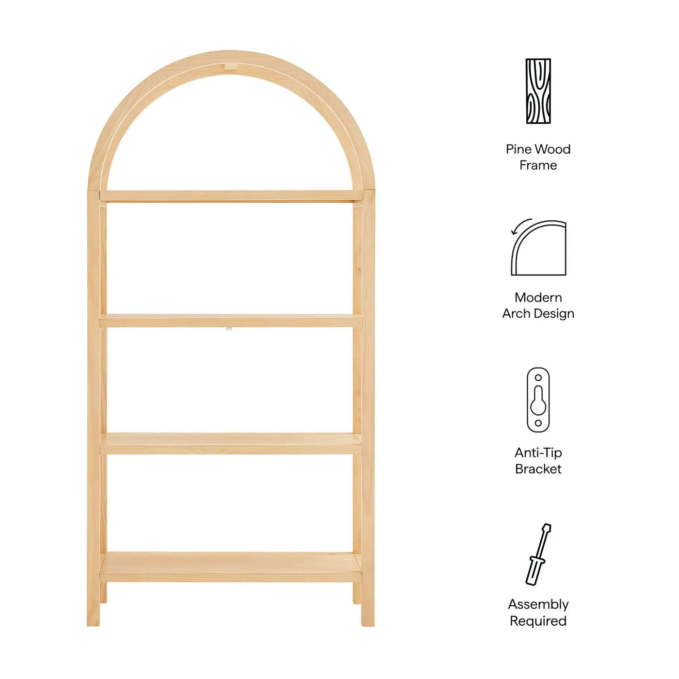 Vexley 72 Inch Large Arched Bookshelf by Modway by HouseOfZazla
