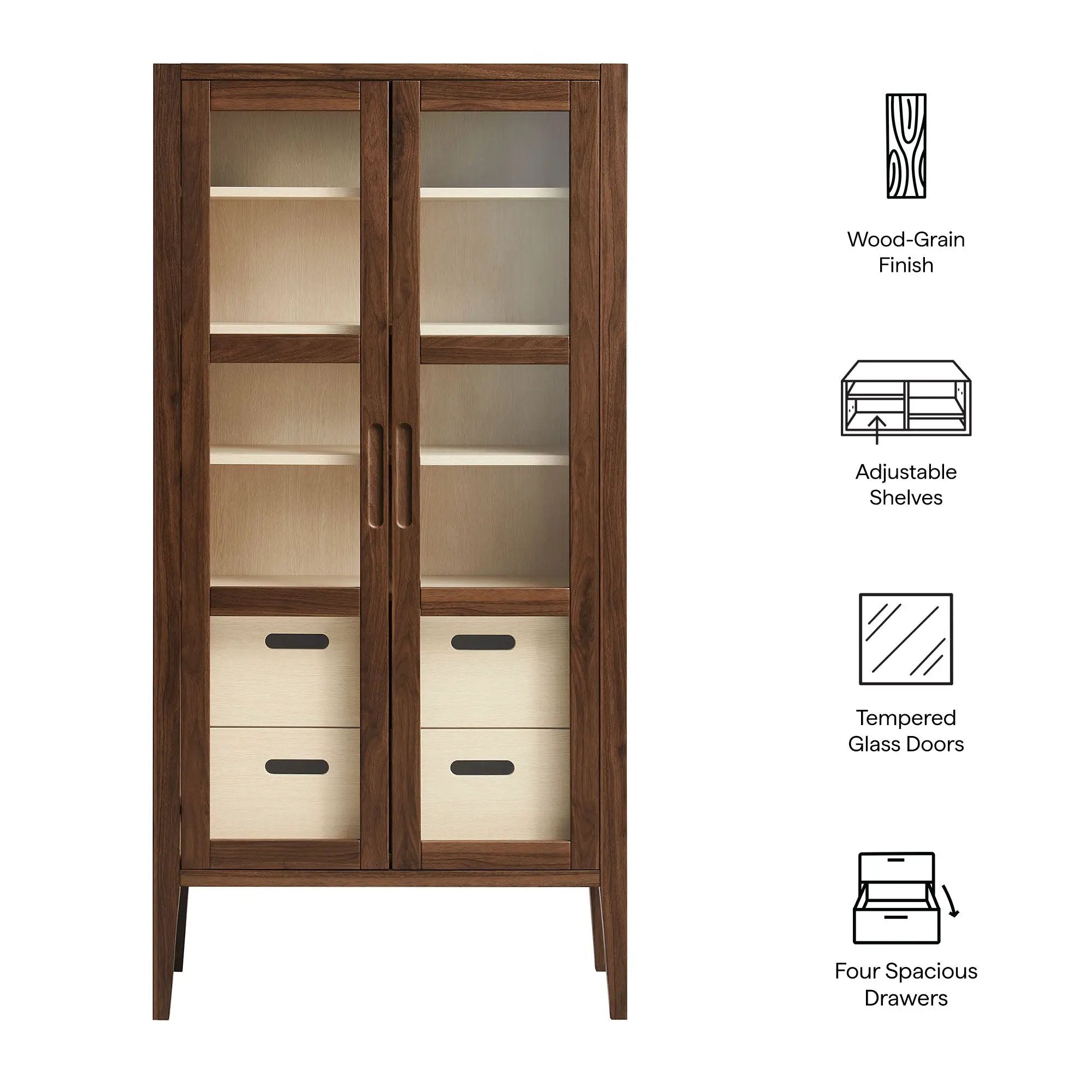 Nell 71" Glass Door Tall Display Storage Cabinet by Modway by HouseOfZazla