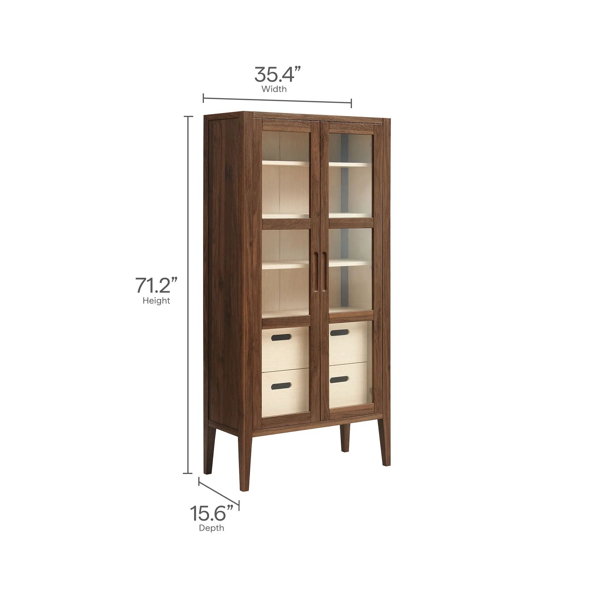 Nell 71" Glass Door Tall Display Storage Cabinet by Modway by HouseOfZazla