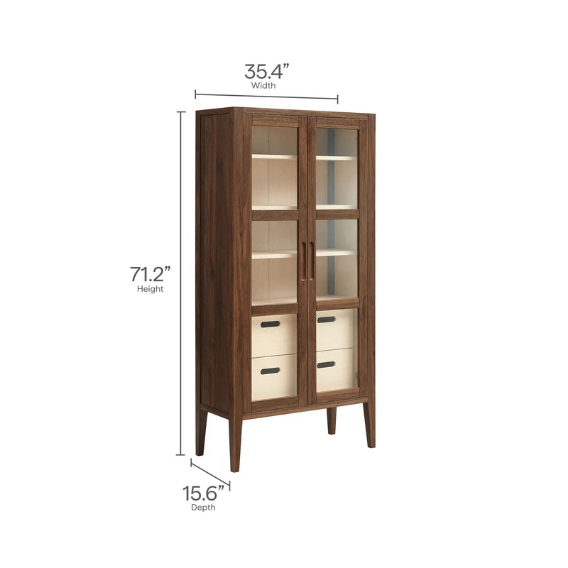 Nell 71" Glass Door Tall Display Storage Cabinet by Modway by HouseOfZazla