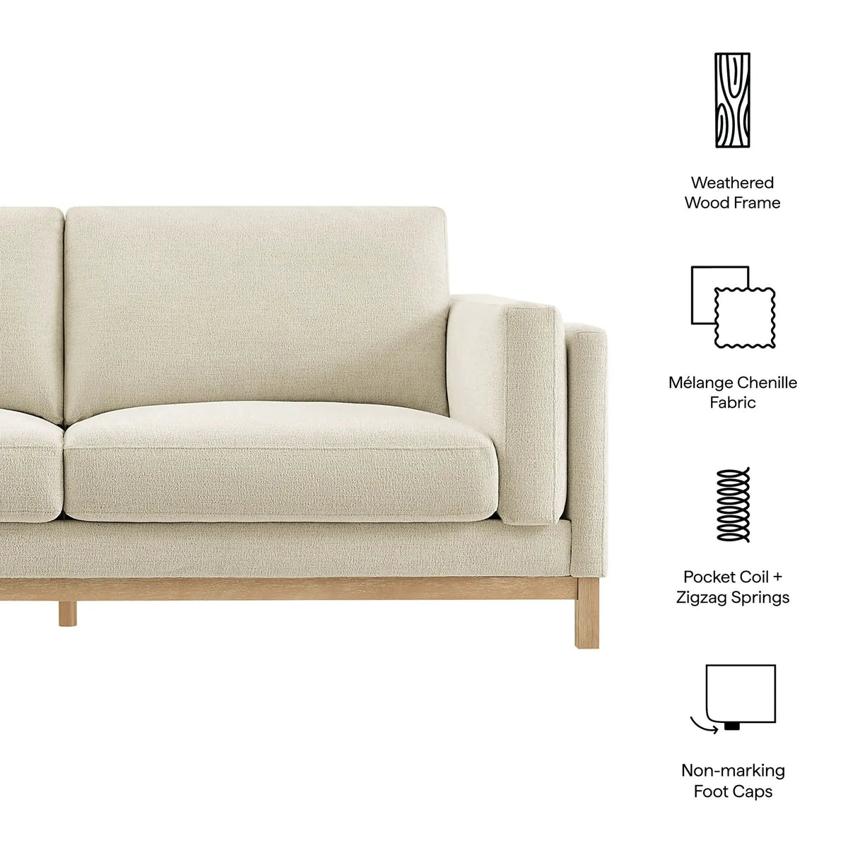 Roscoe 81 Inch Fabric Sofa by Modway by HouseOfZazla