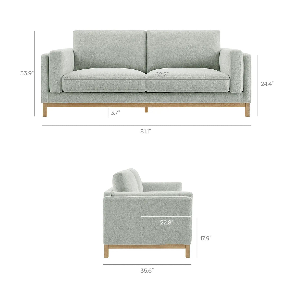 Roscoe 81 Inch Fabric Sofa by Modway by HouseOfZazla