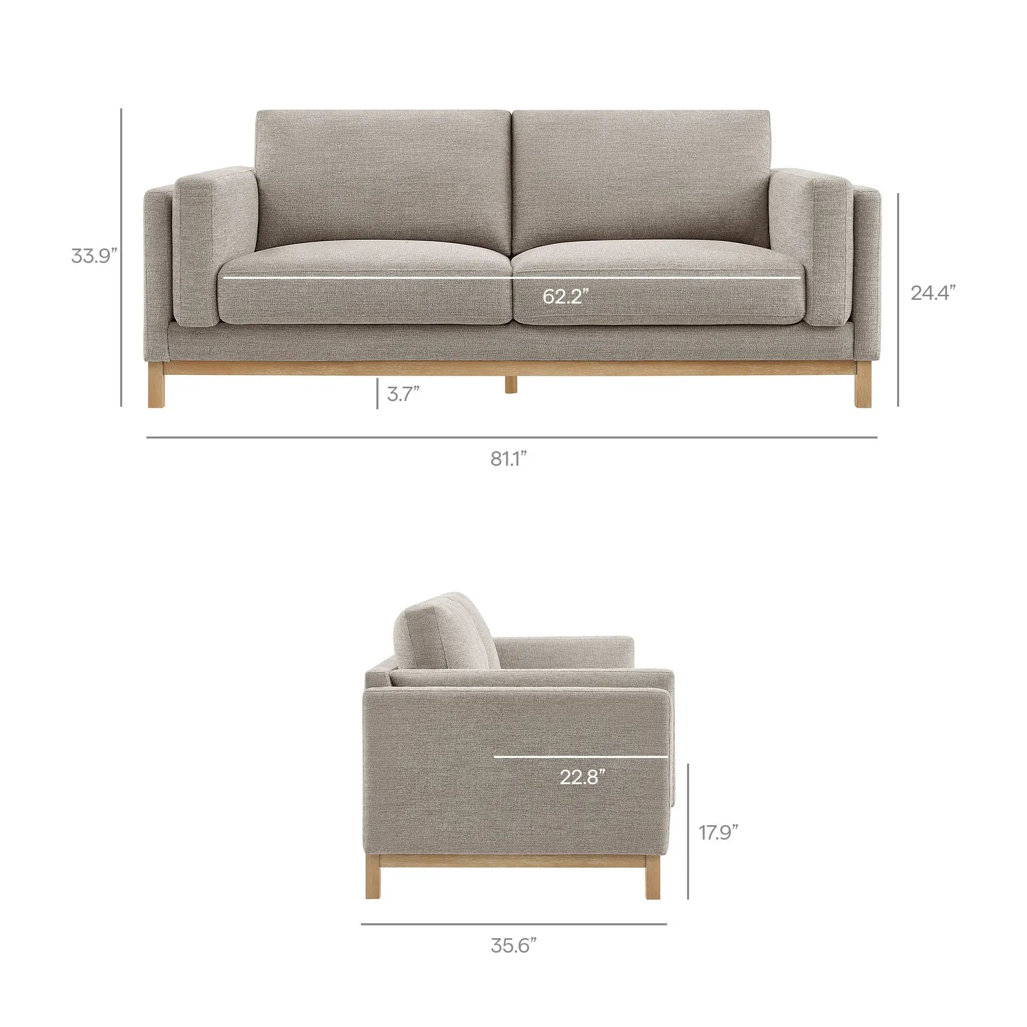 Roscoe 81 Inch Fabric Sofa by Modway by HouseOfZazla