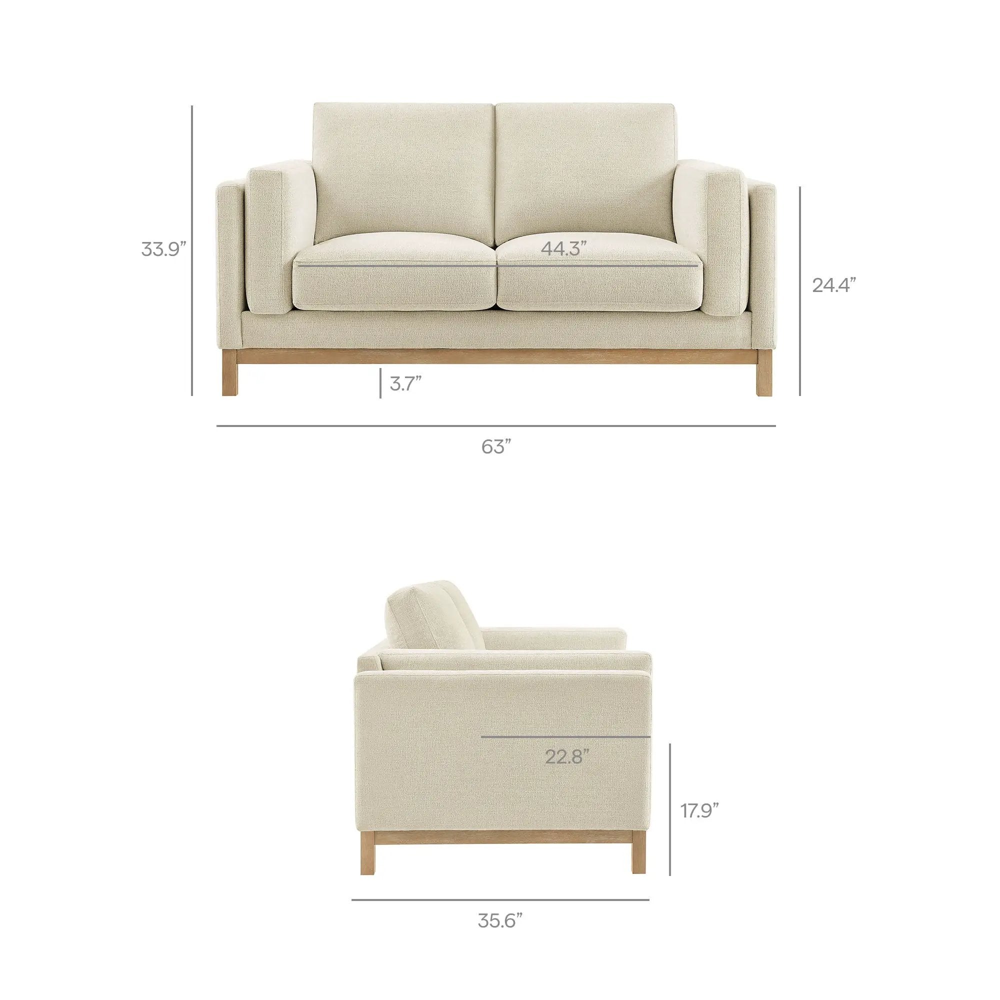 Roscoe 63 Inch Fabric Loveseat by Modway by HouseOfZazla