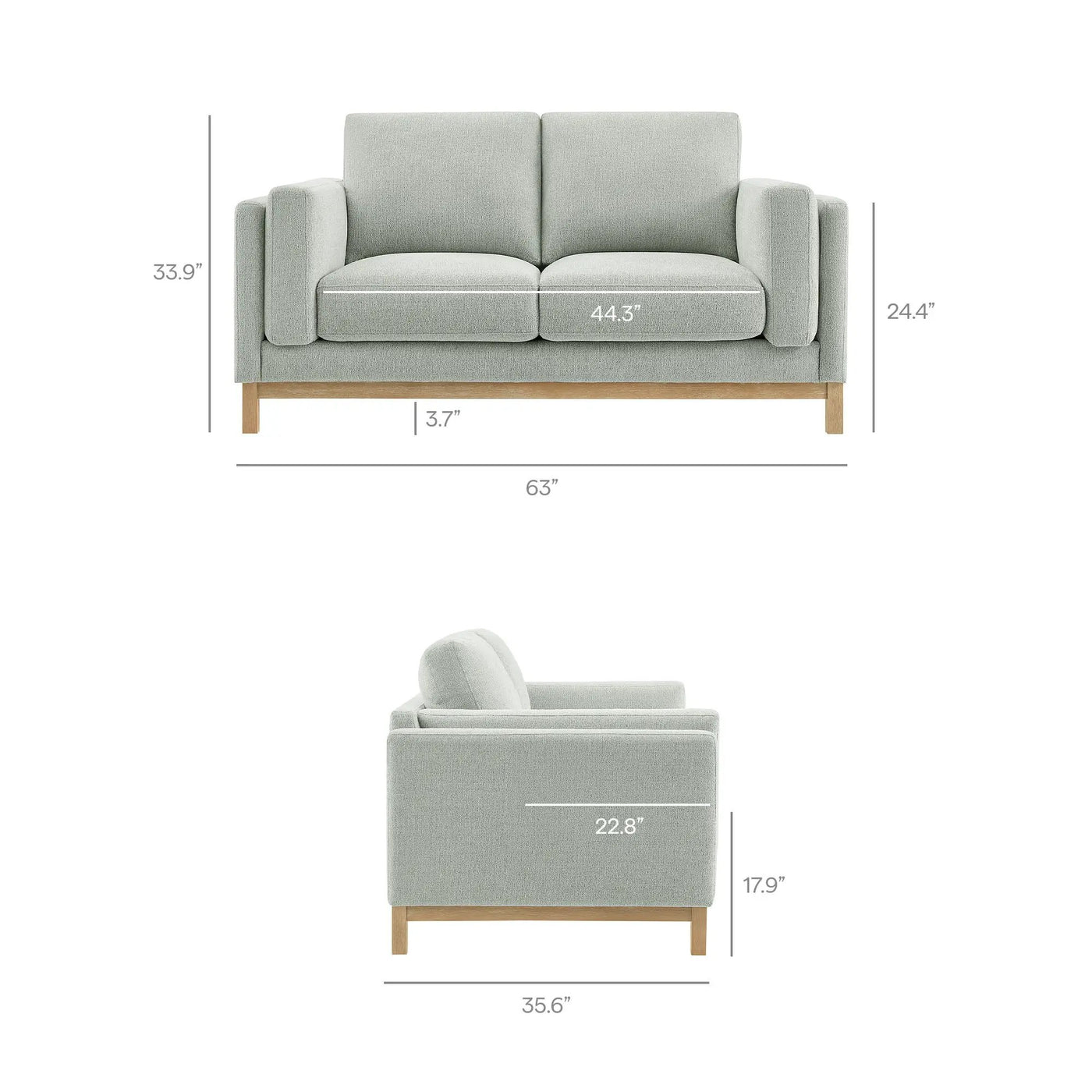 Roscoe 63 Inch Fabric Loveseat by Modway by HouseOfZazla