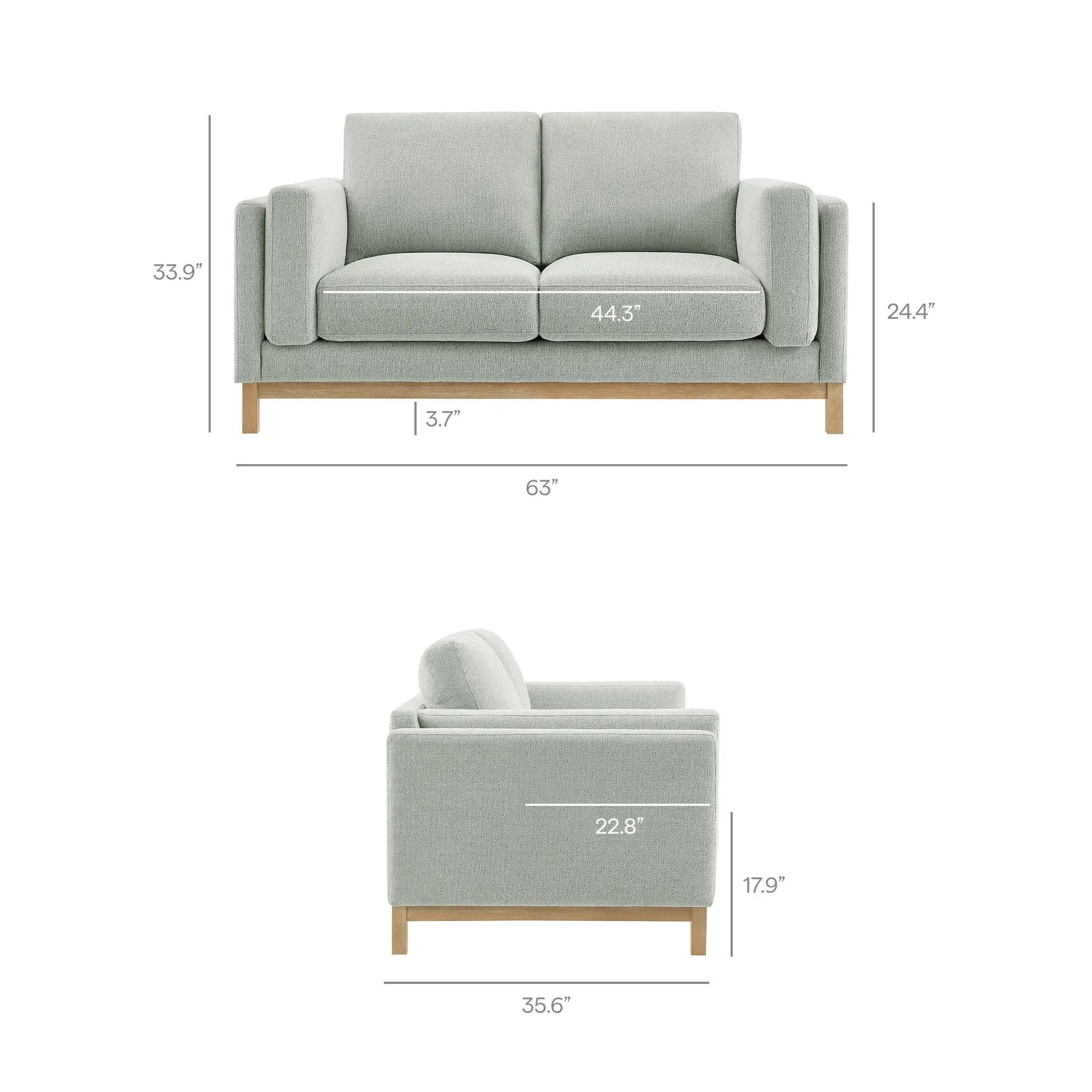 Roscoe 63 Inch Fabric Loveseat by Modway by HouseOfZazla