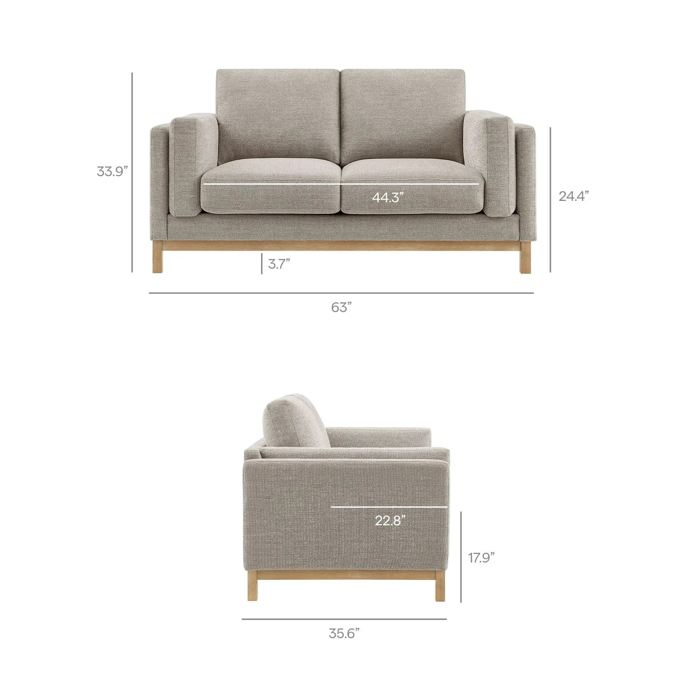 Roscoe 63 Inch Fabric Loveseat by Modway by HouseOfZazla