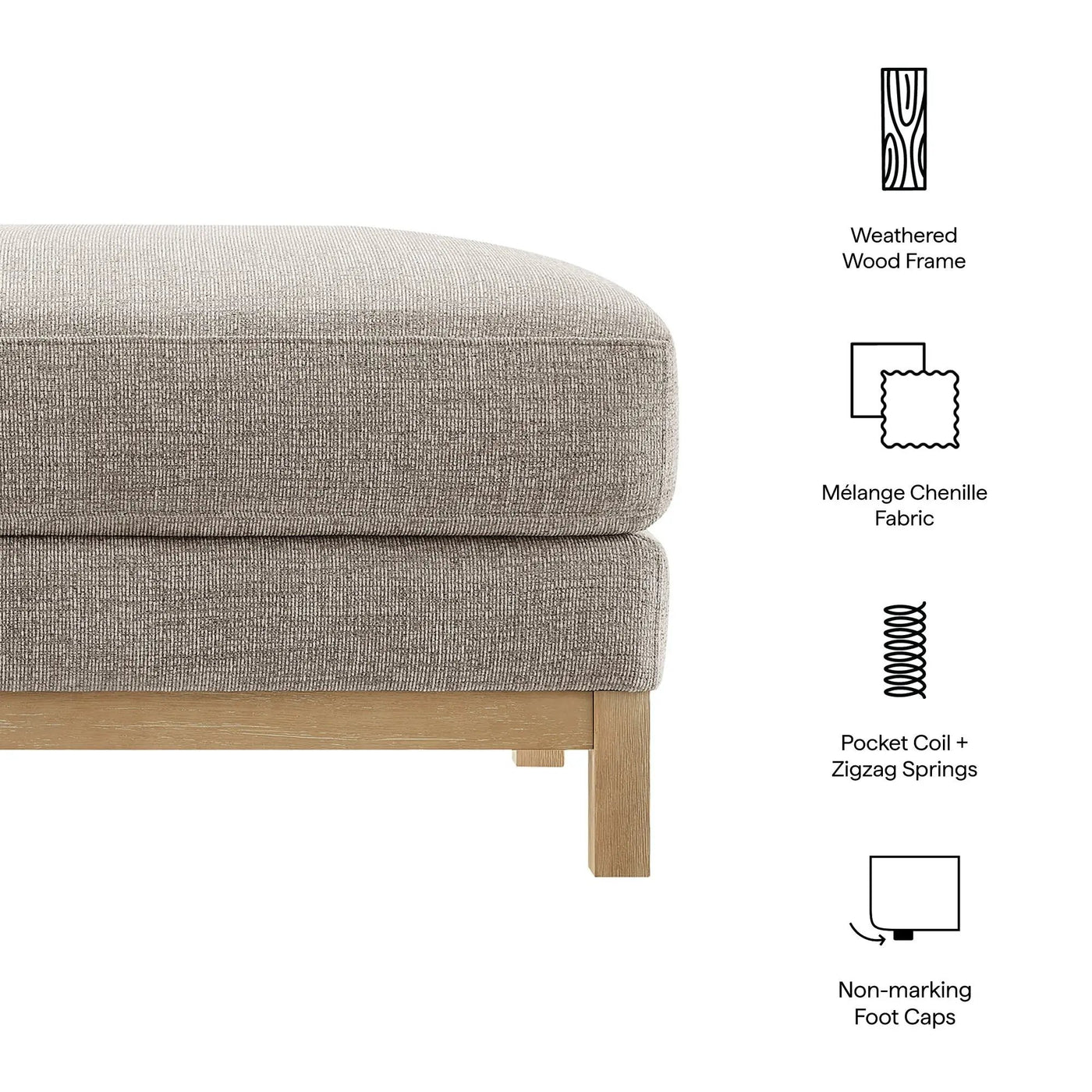 Roscoe Fabric Ottoman by Modway by HouseOfZazla