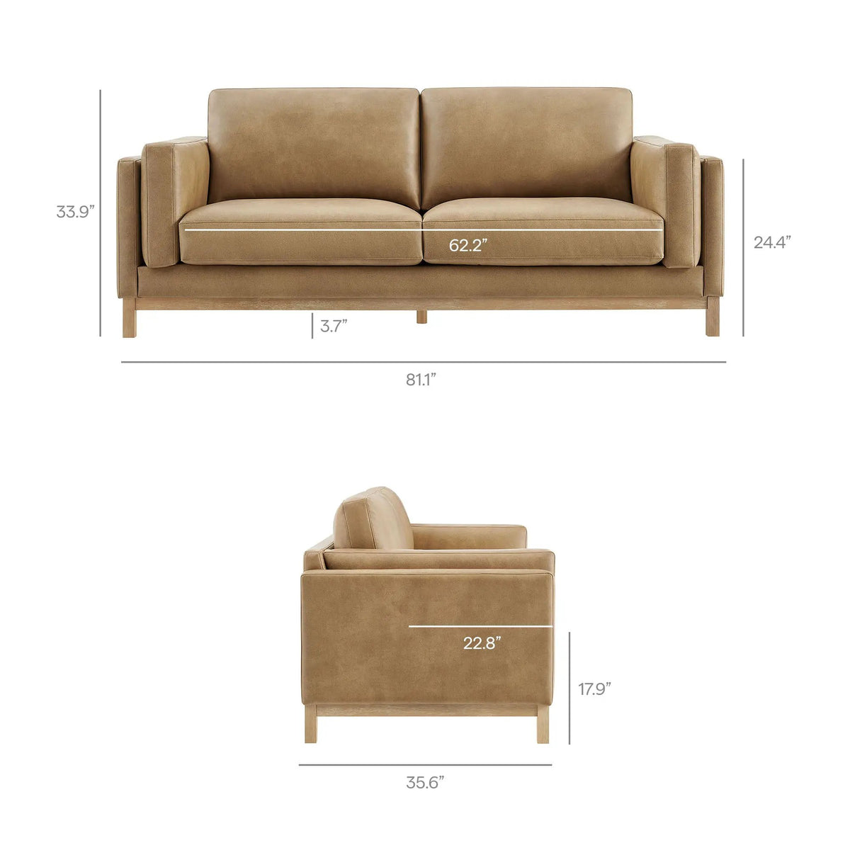 Roscoe 81 Inch Vegan Leather Sofa by Modway by HouseOfZazla