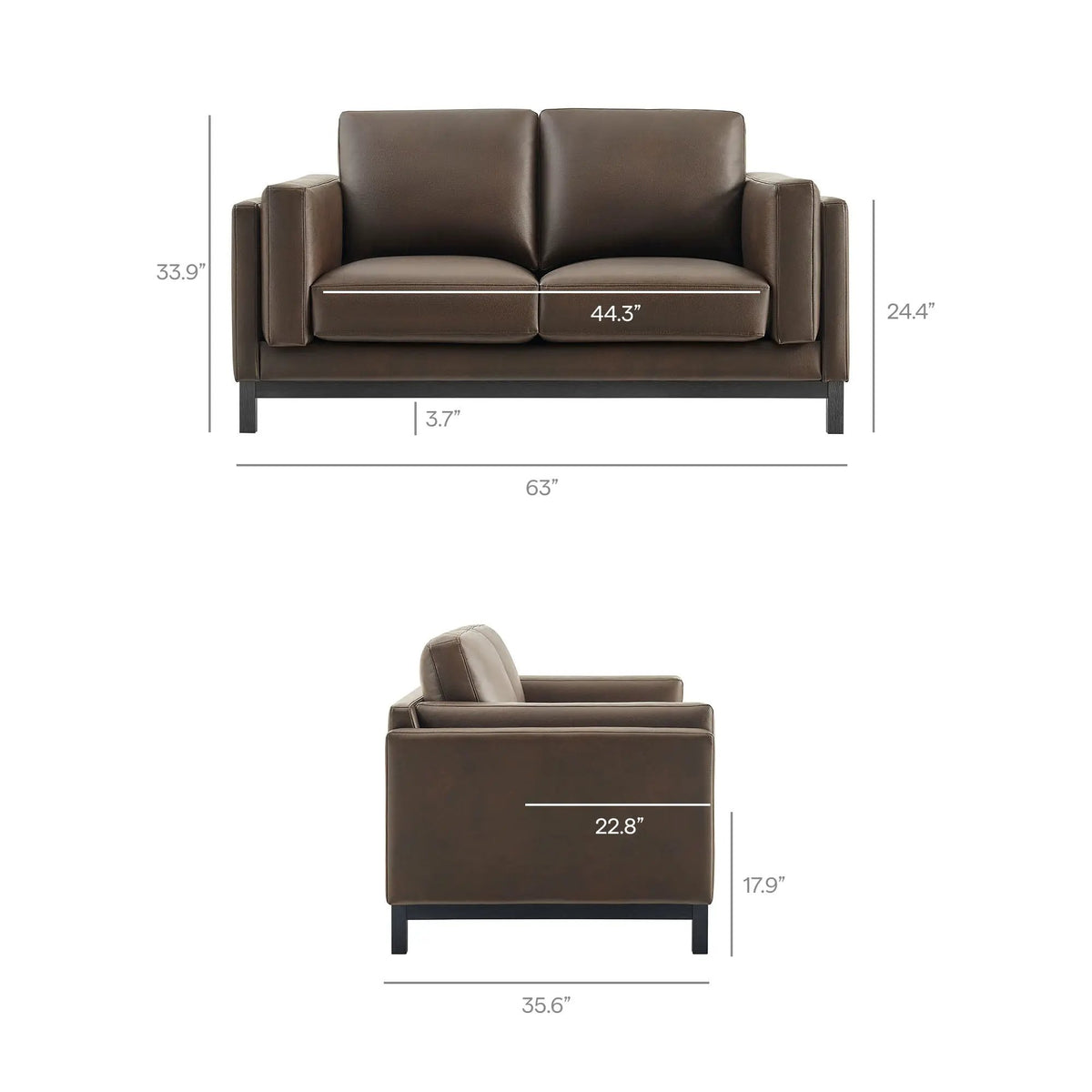 Roscoe 63 Inch Vegan Leather Loveseat by Modway by HouseOfZazla