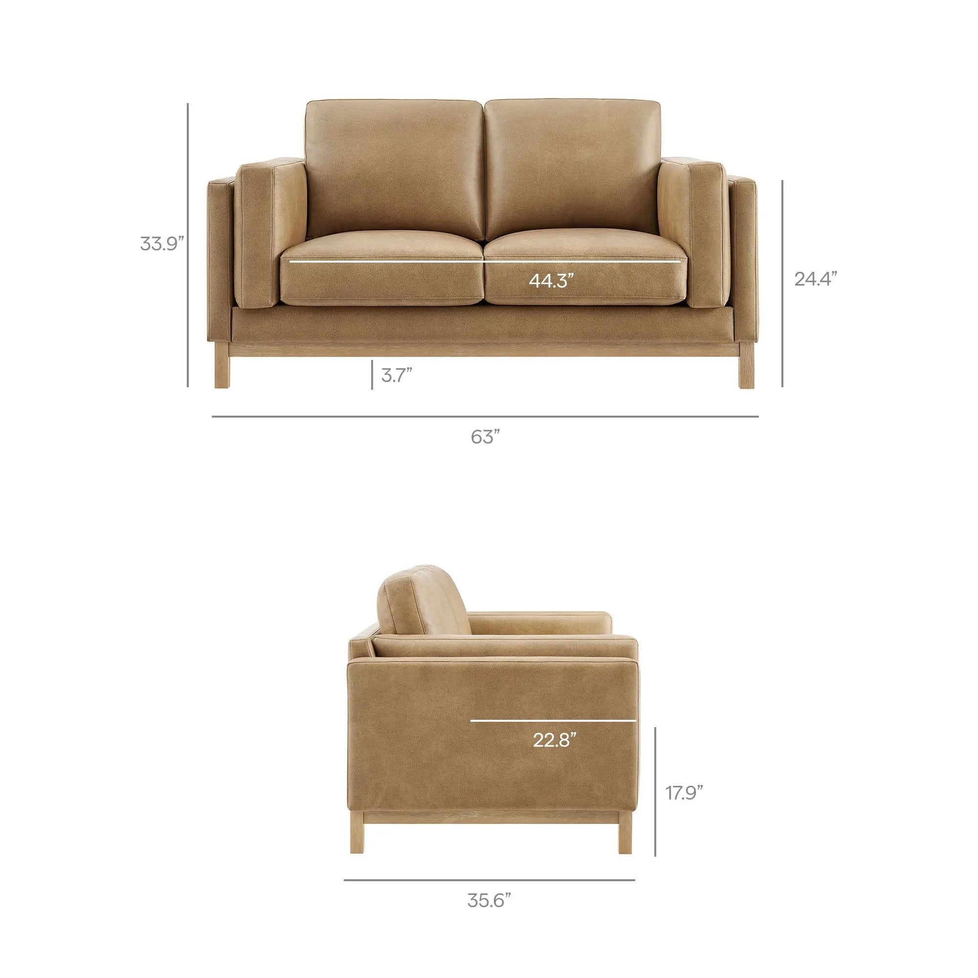 Roscoe 63 Inch Vegan Leather Loveseat by Modway by HouseOfZazla