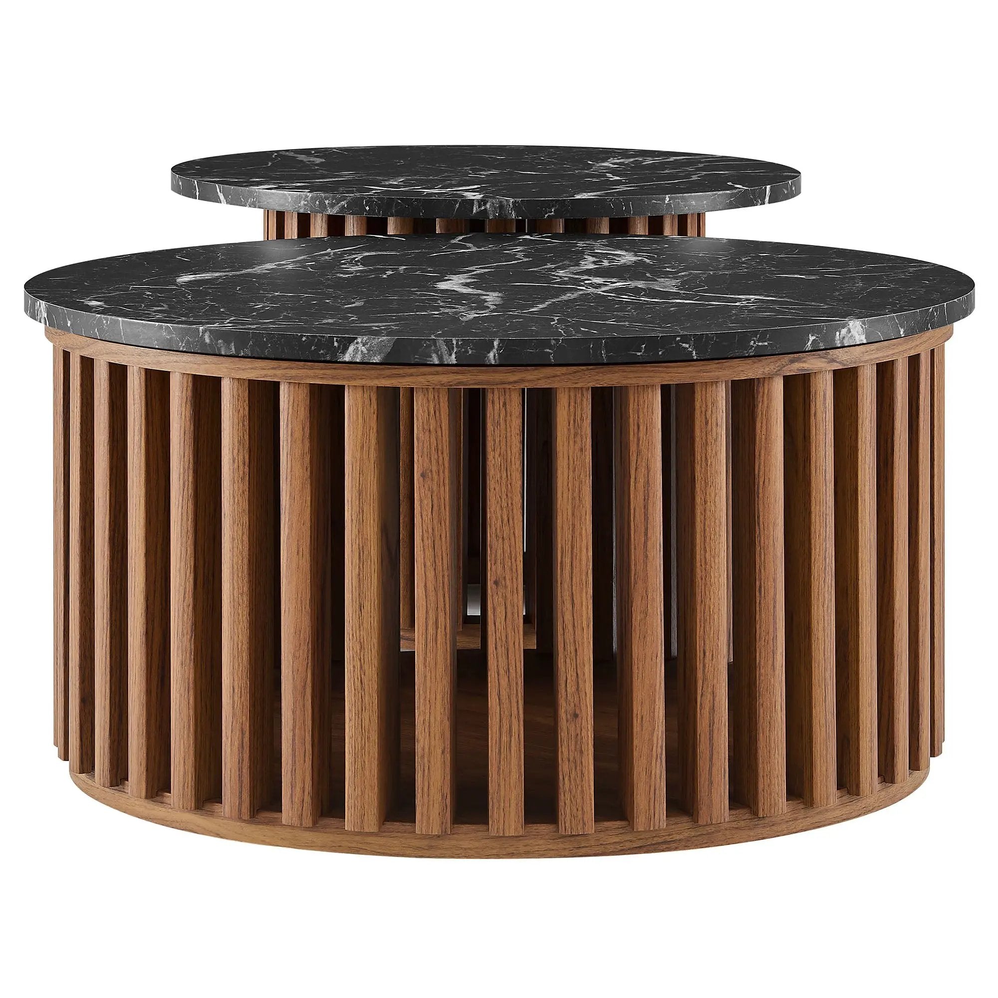 Fortitude Round Faux Marble Top Nesting Coffee Table Set by Modway by HouseOfZazla