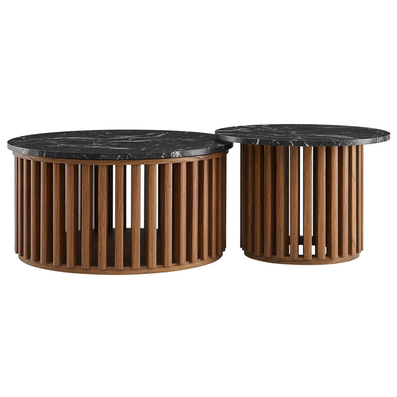 Fortitude Round Faux Marble Top Nesting Coffee Table Set by Modway by HouseOfZazla
