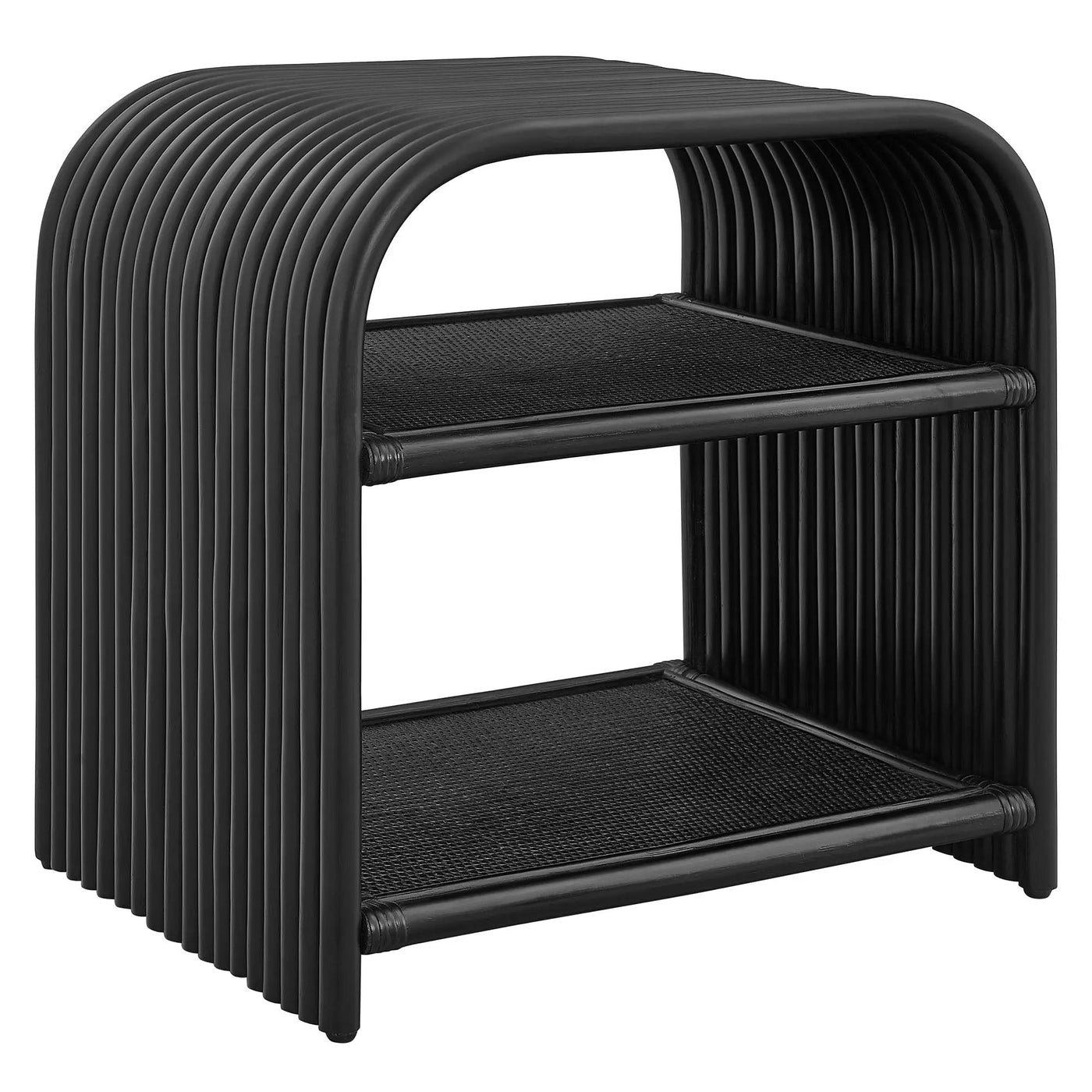 Eve Curved Natural Rattan Side Table by Modway by HouseOfZazla