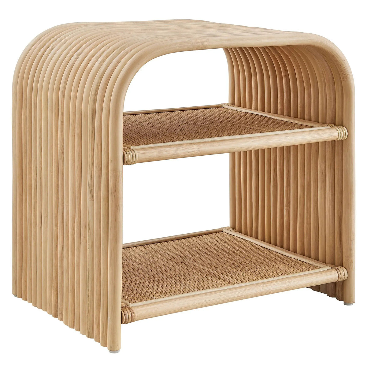 Eve Curved Natural Rattan Side Table by Modway by HouseOfZazla